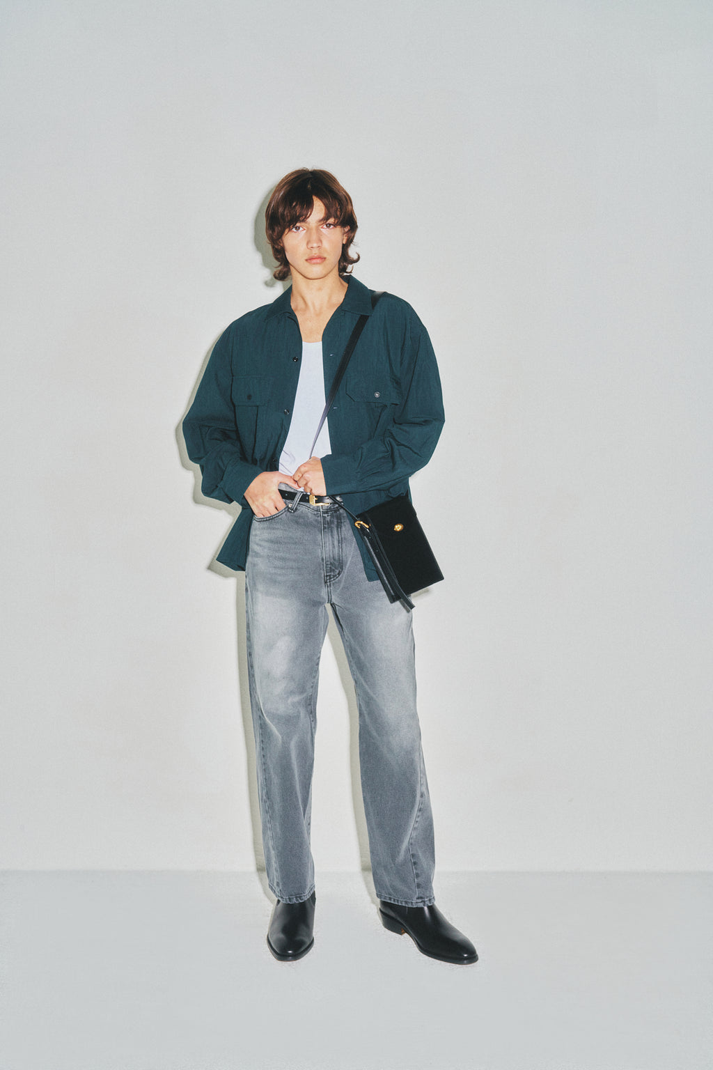 Twist-Cut Denim Jeans_ Washed Grey