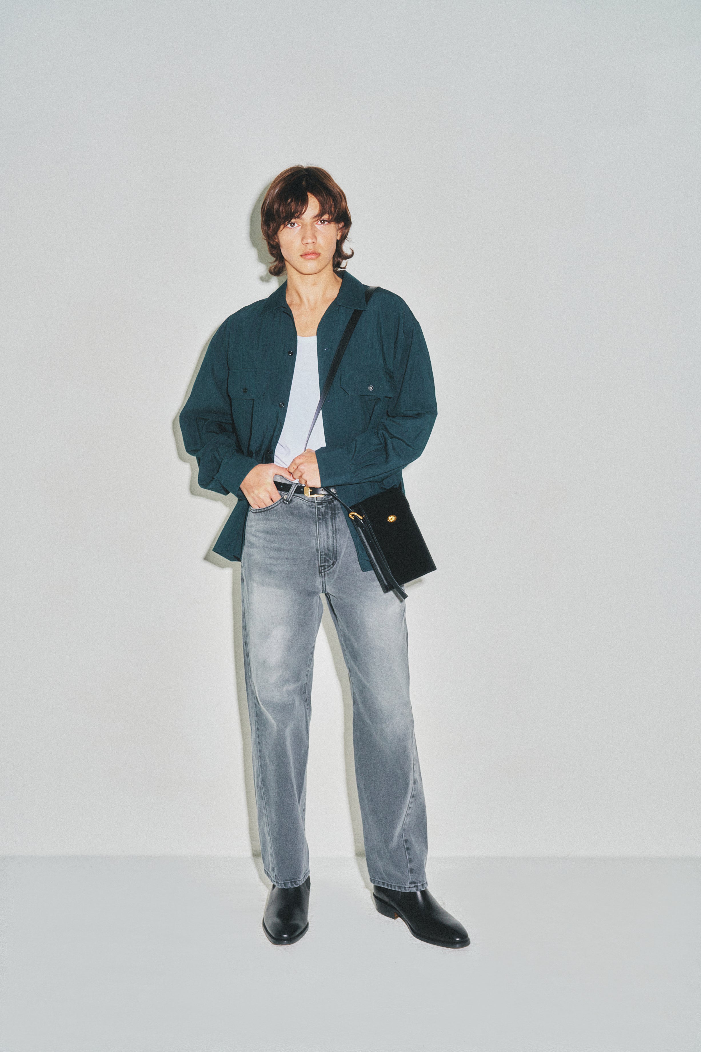 Twist-Cut Denim Jeans_ Washed Grey