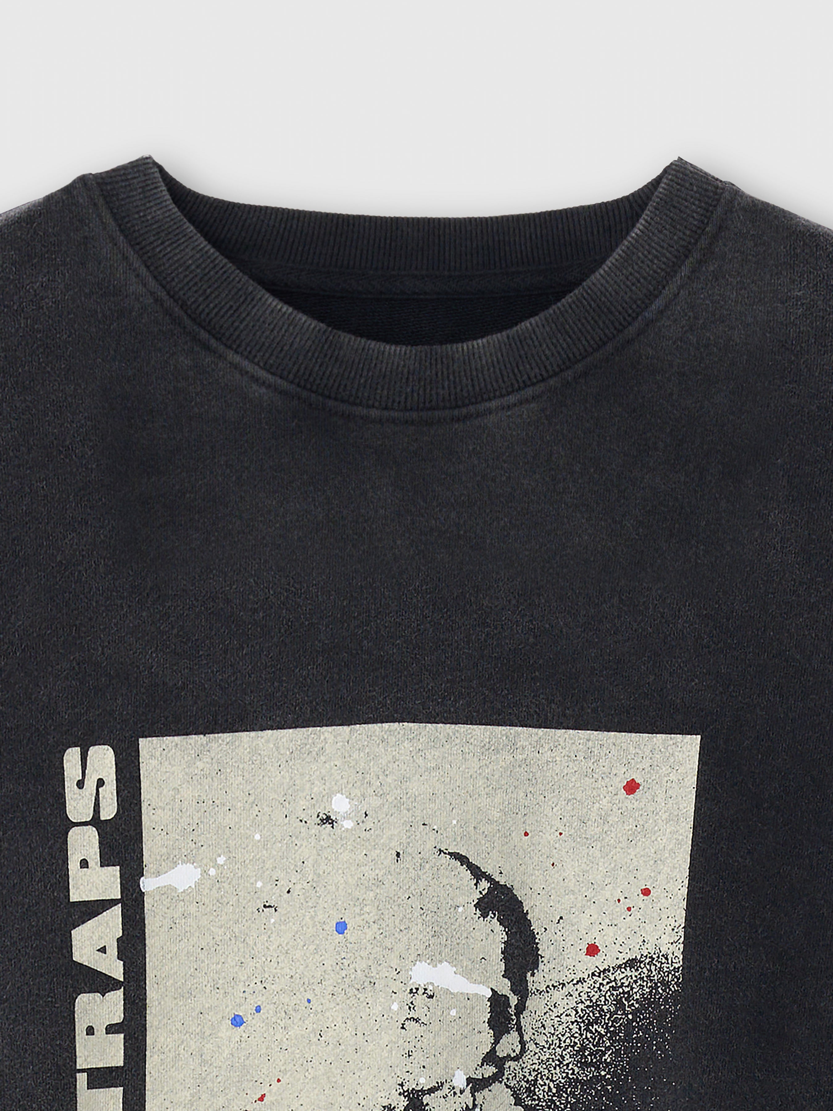 Rueflex Hand-Painted Sweatshirt_ Faded Black