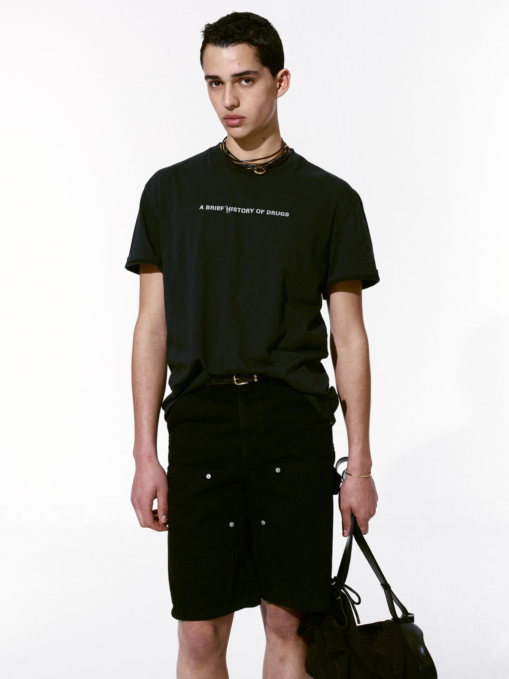 Drug Reference Garment Dyeing T-shirt_ Black Pigment