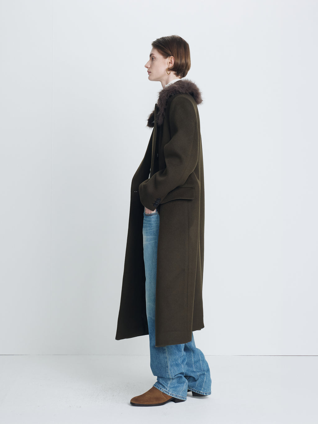(W) FAUX FUR MUFFLER_ BROWN