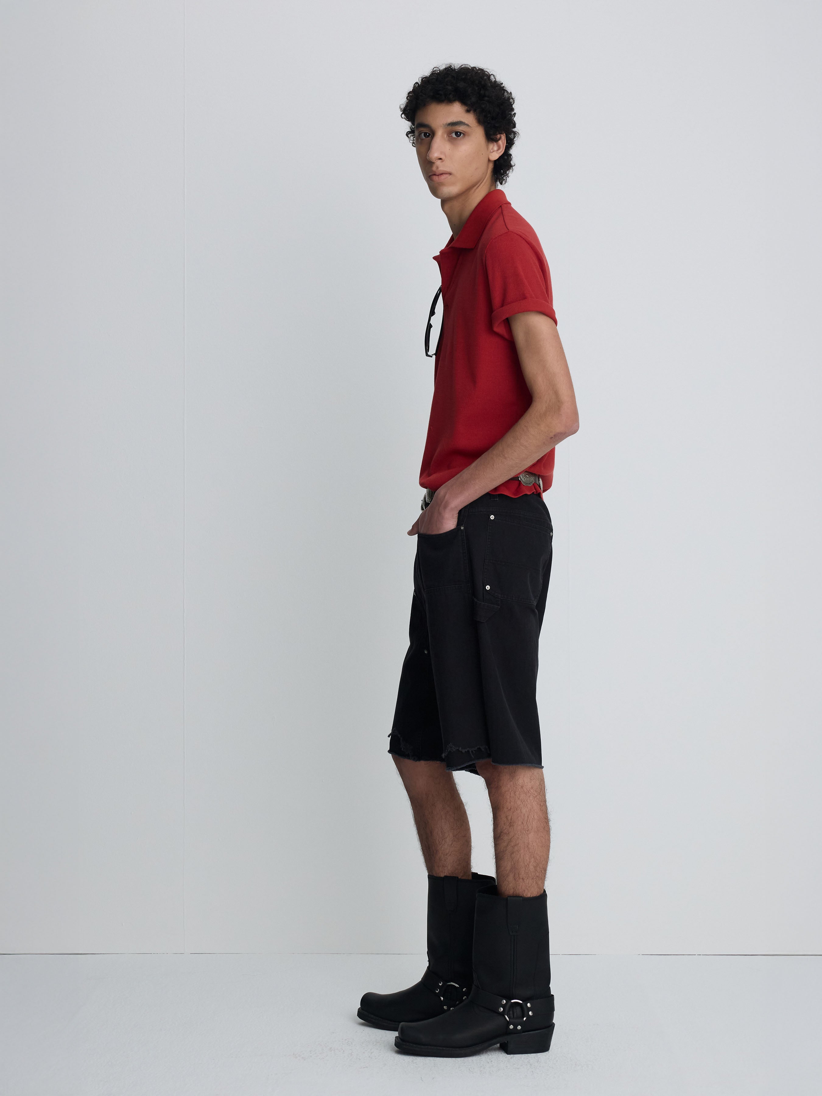(2026/06/09 Open) SOFT RIBBED POLO SHIRT_ DARK RED