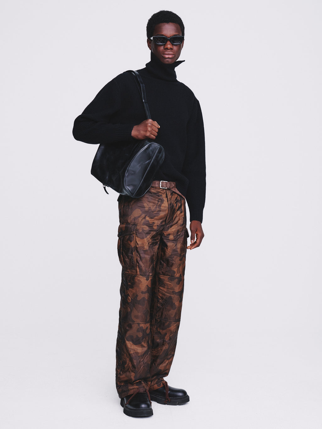 Utility Puffed Quilting Cargo Pants_ Woodland Camo