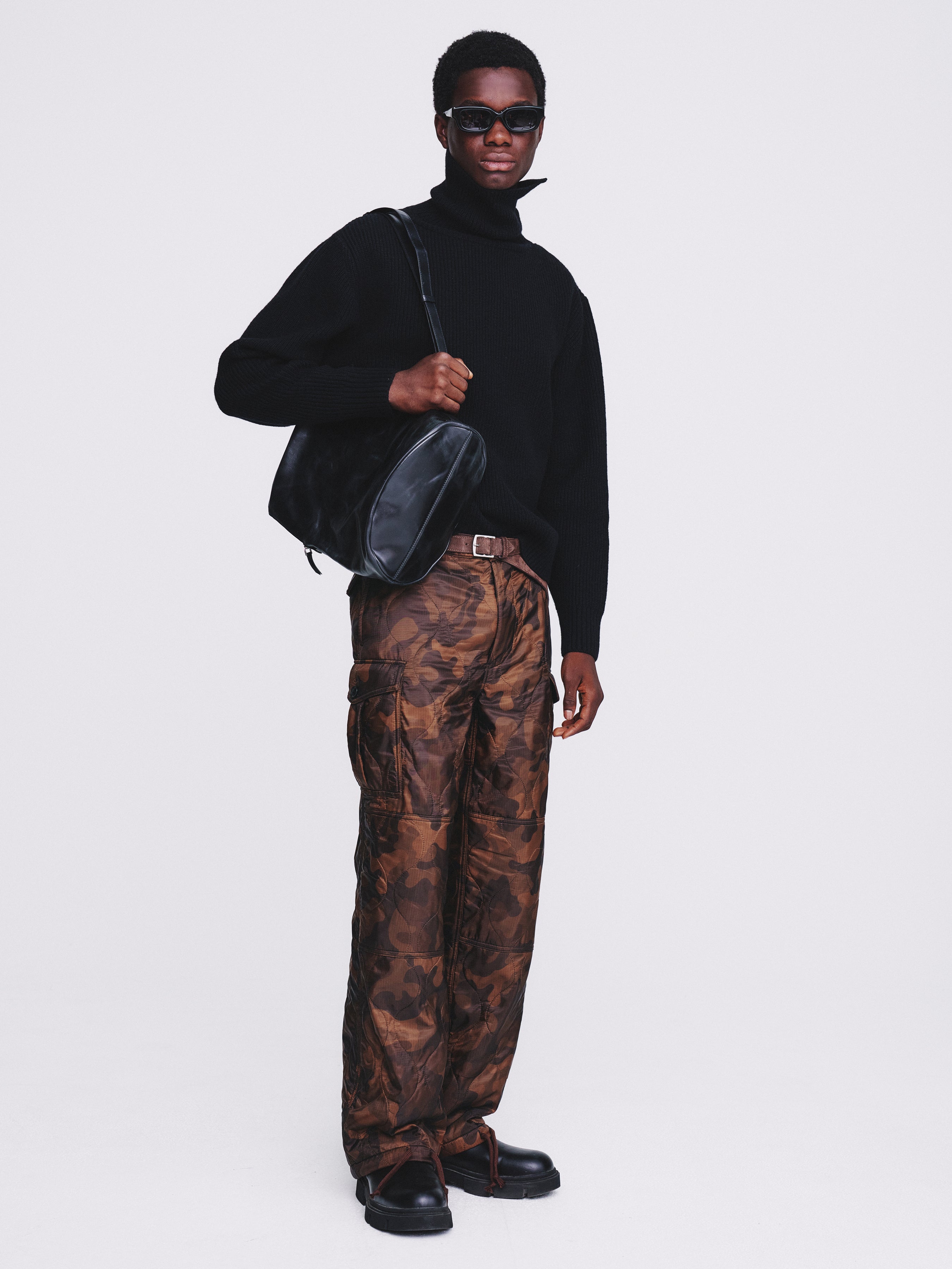 Utility Puffed Quilting Cargo Pants_ Woodland Camo
