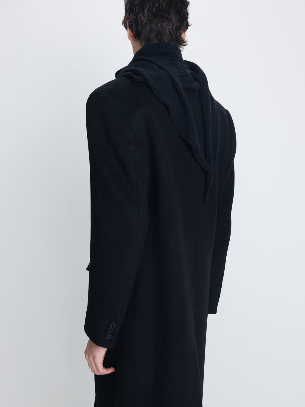 WOOL AND CASHMERE TAILORED COAT_ BLACK