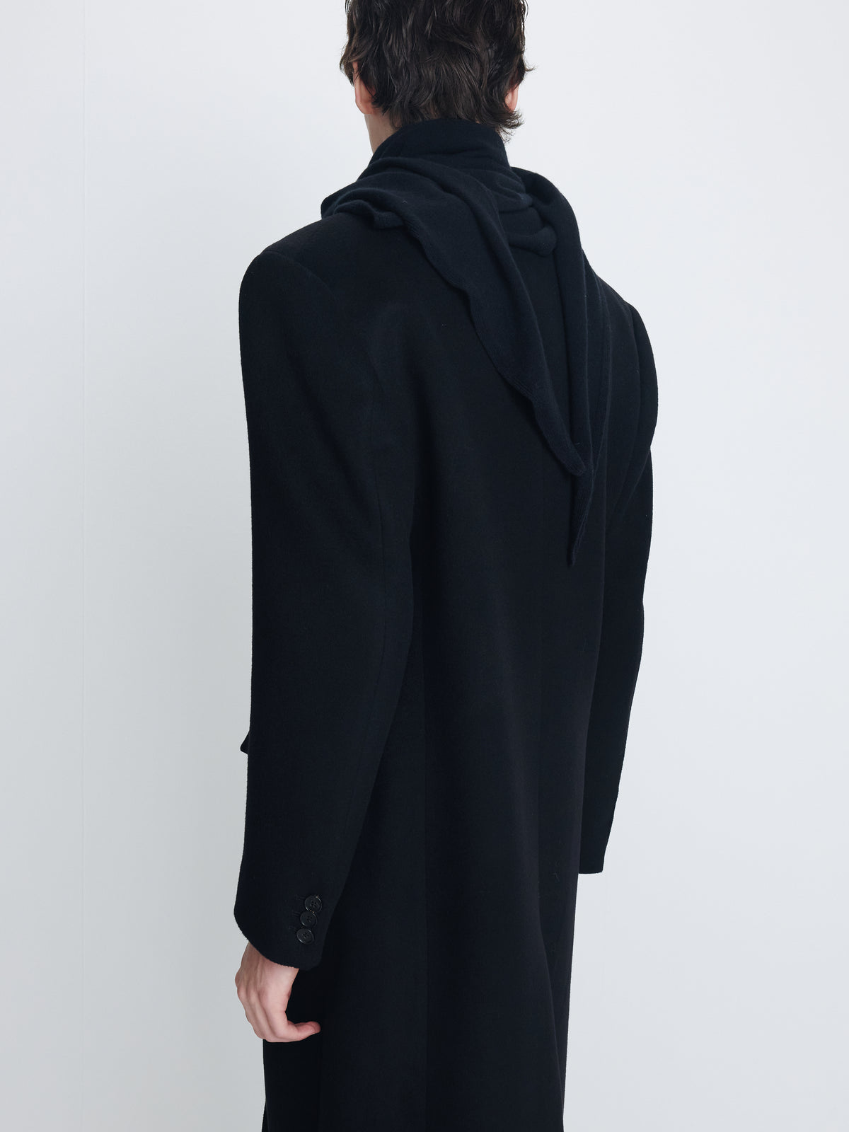 WOOL AND CASHMERE TAILORED COAT_ BLACK