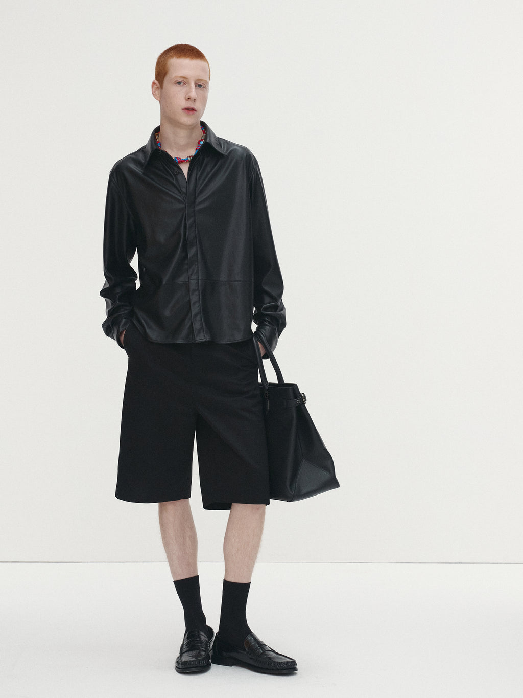 C/P BAGGY CHINO BERMUDA_ BLACK