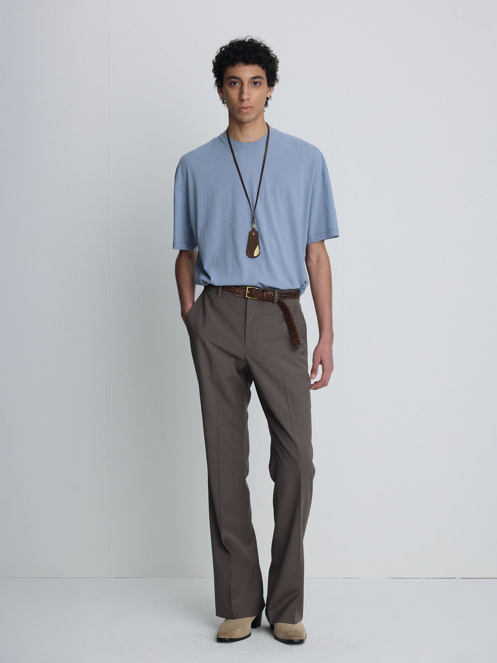 COTTON CASHMERE RELAXED T-SHIRT_ PALE BLUE