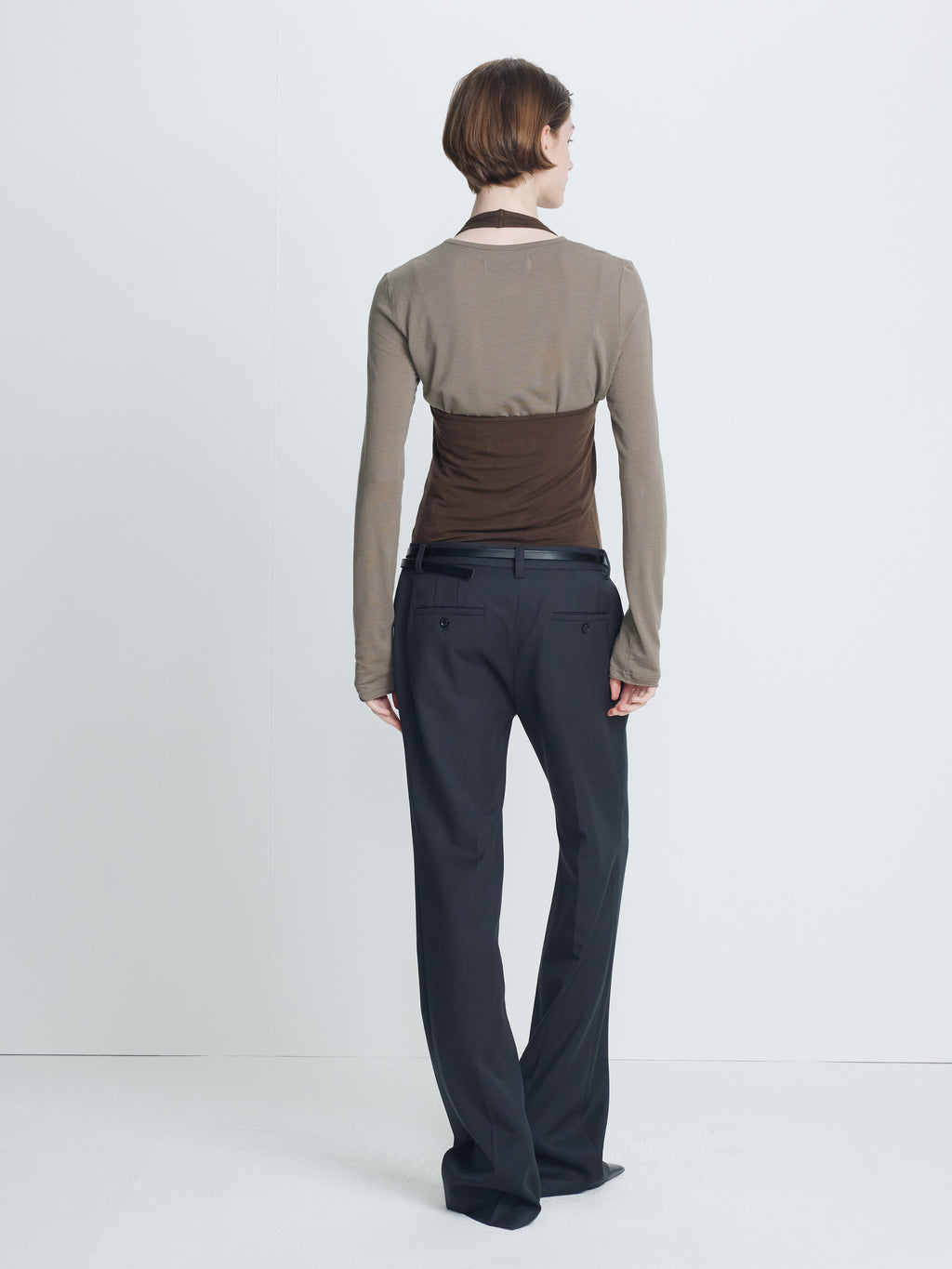 (W) HALTER TOP_ BROWN