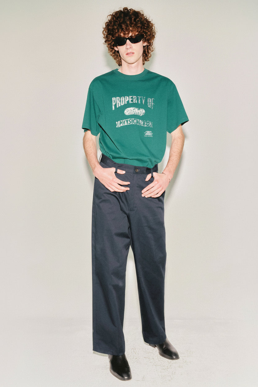 High-twist Cotton No Tuck Wide Trousers_ Navy