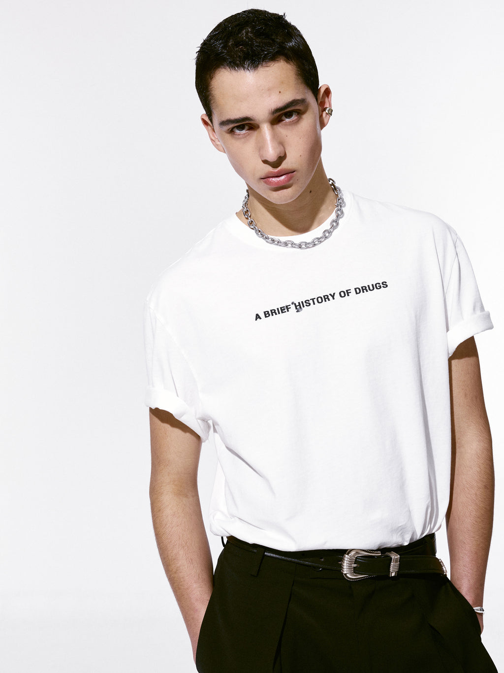 Drug Reference Washed T-shirt_ White