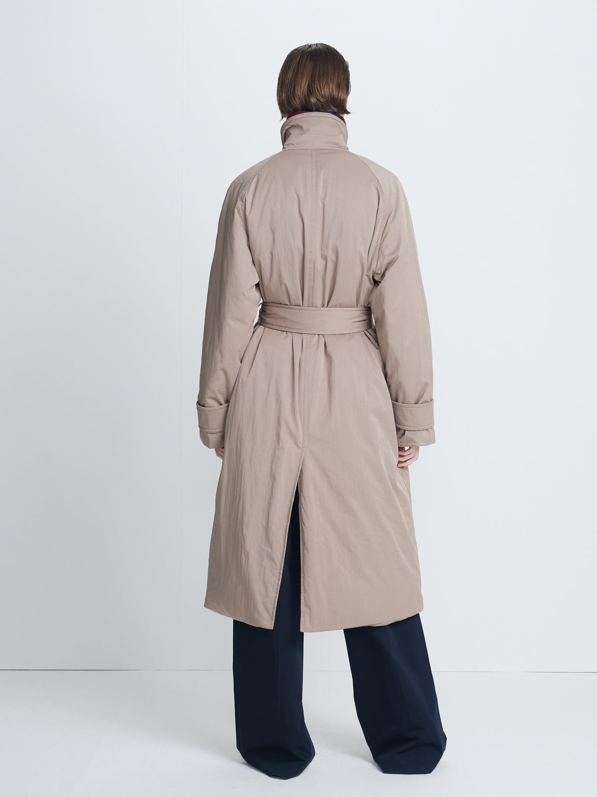 (W) TAILORED TRENCH PUFFER COAT_ BEIGE