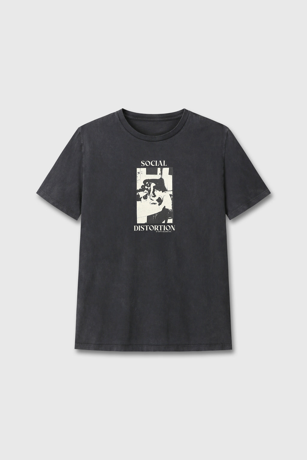 SOCIAL DISTORTION GARMENT DYED T-SHIRT_ FADED BLACK