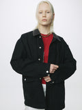 (W) GARMENT WASHED BARN JACKET_ FADED BLACK