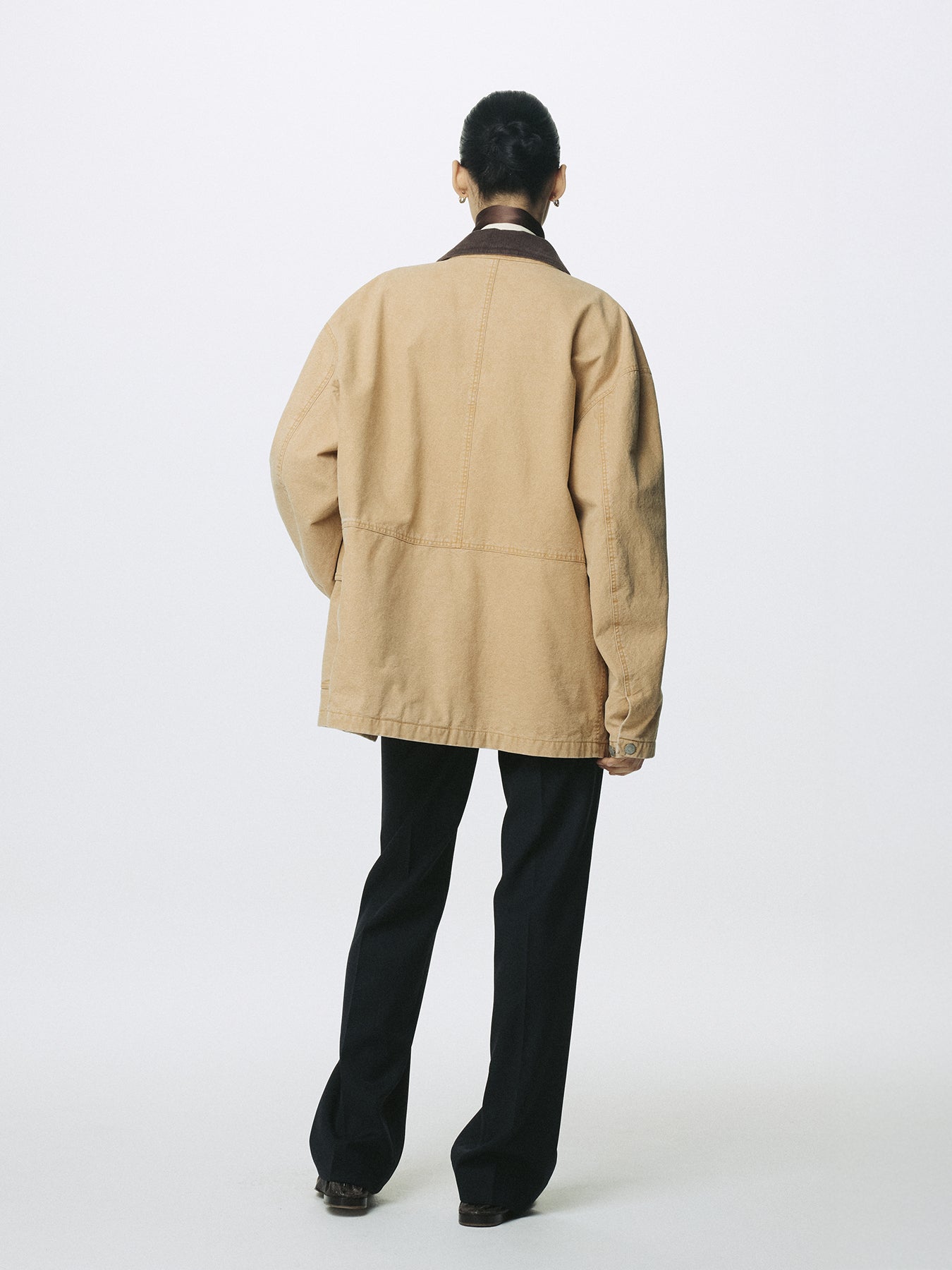 (W) GARMENT WASHED BARN JACKET_ FADED BEIGE