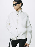 (W) OVERSIZED DENIM BELTED JACKET_ OFF WHITE