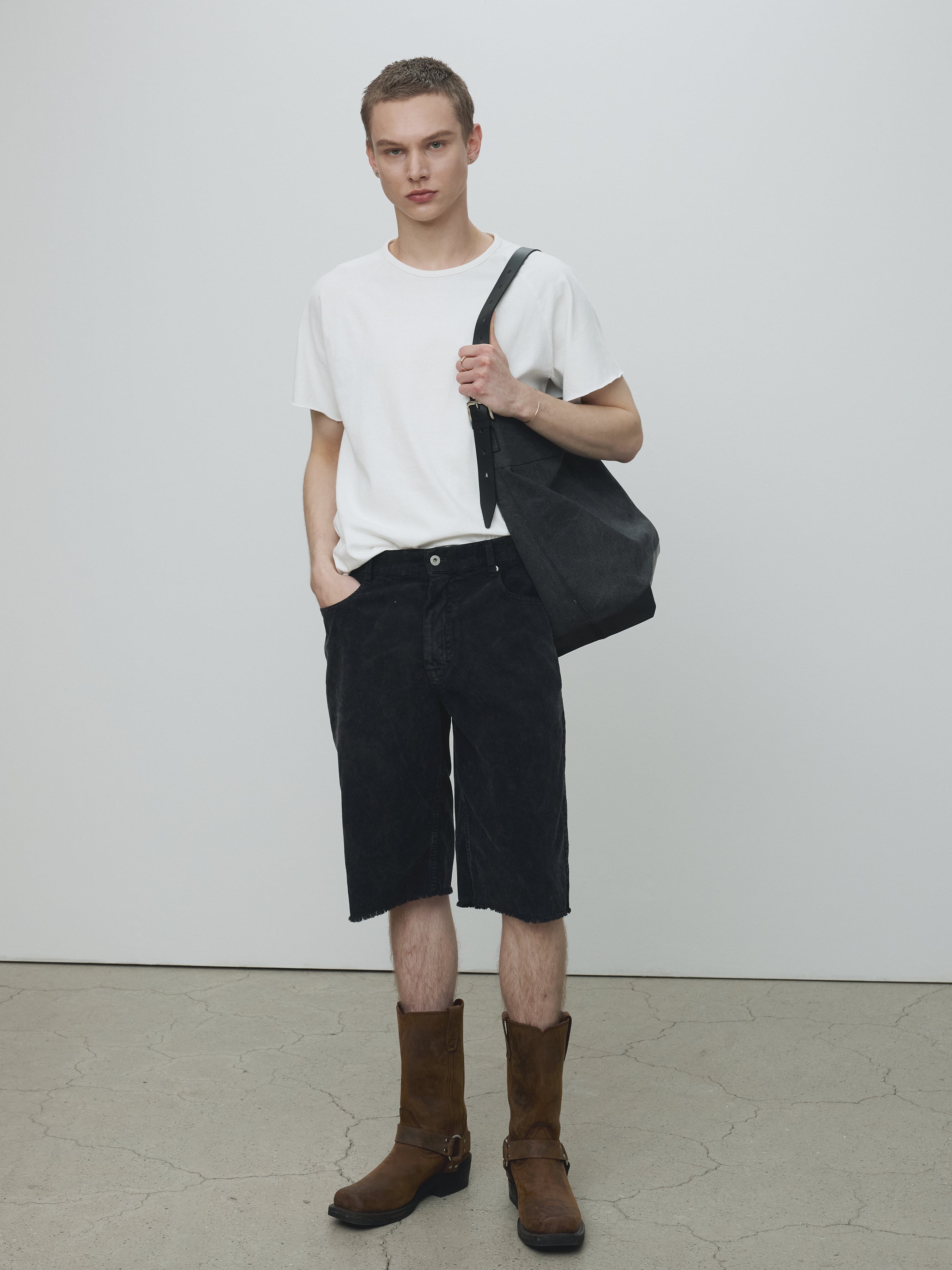 RAW EDGE WASHED T-SHIRT_ OFF WHITE
