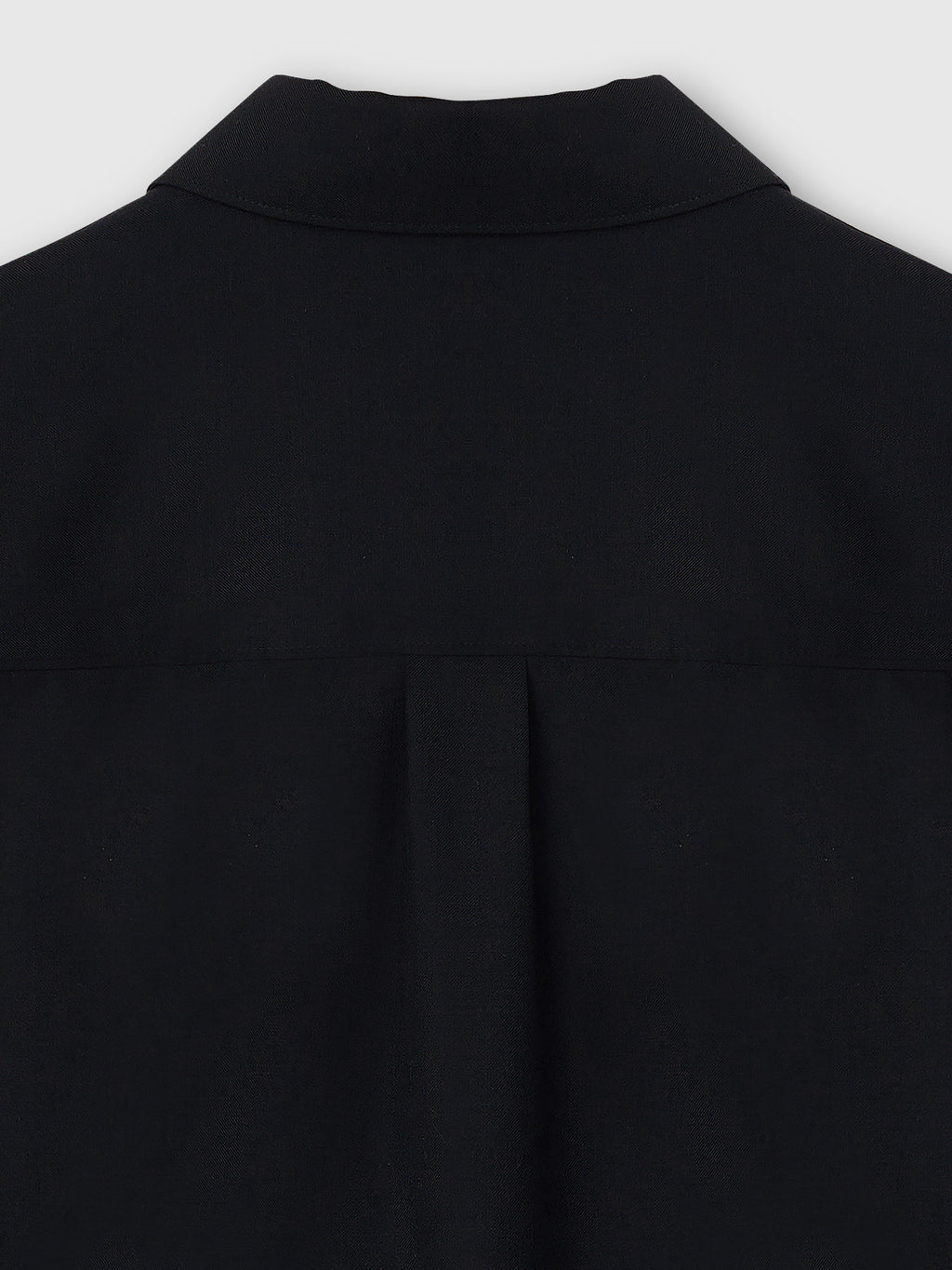 Wool Twill Hidden Pocket Shirt_ Black