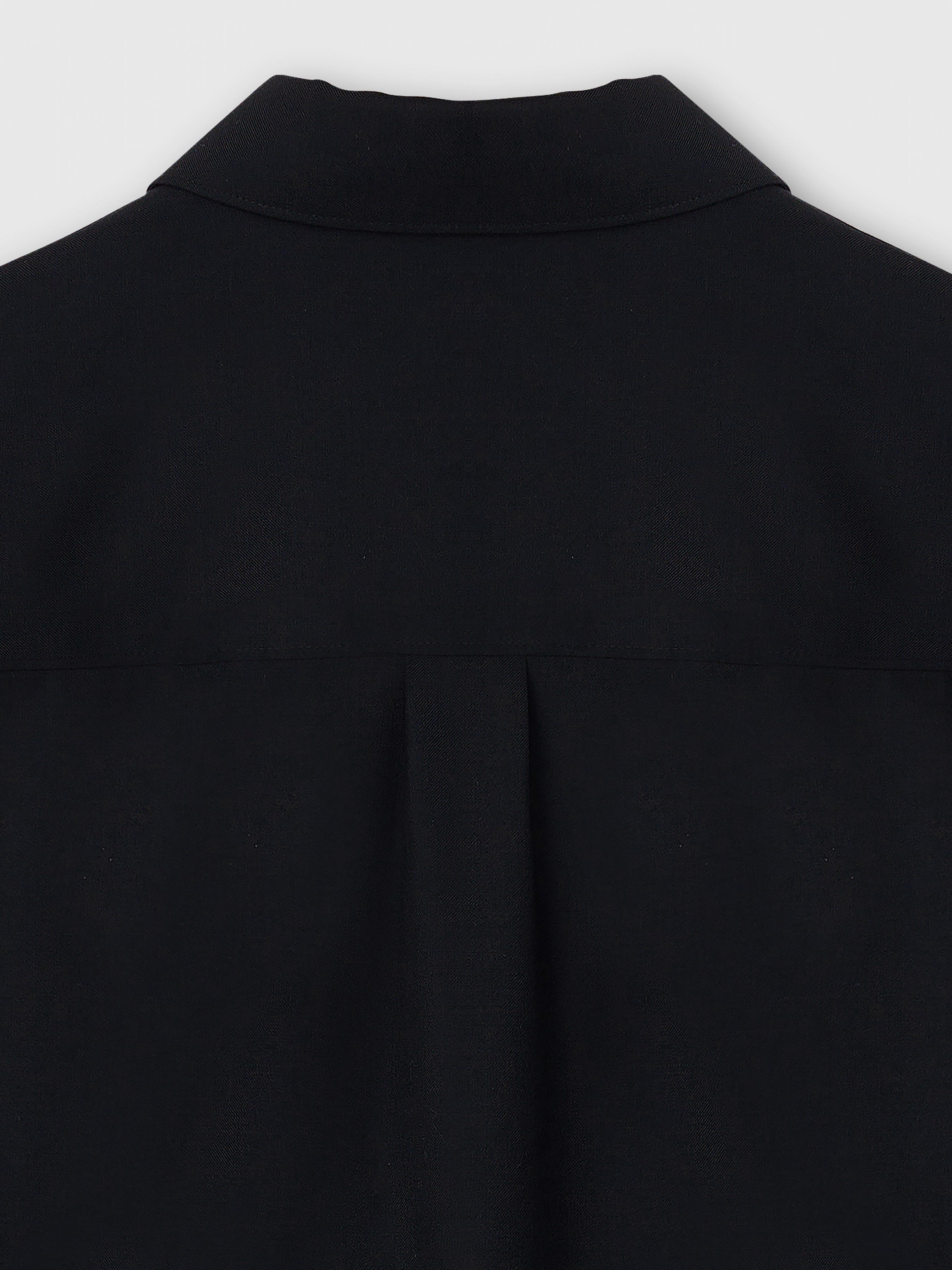 Wool Twill Hidden Pocket Shirt_ Black