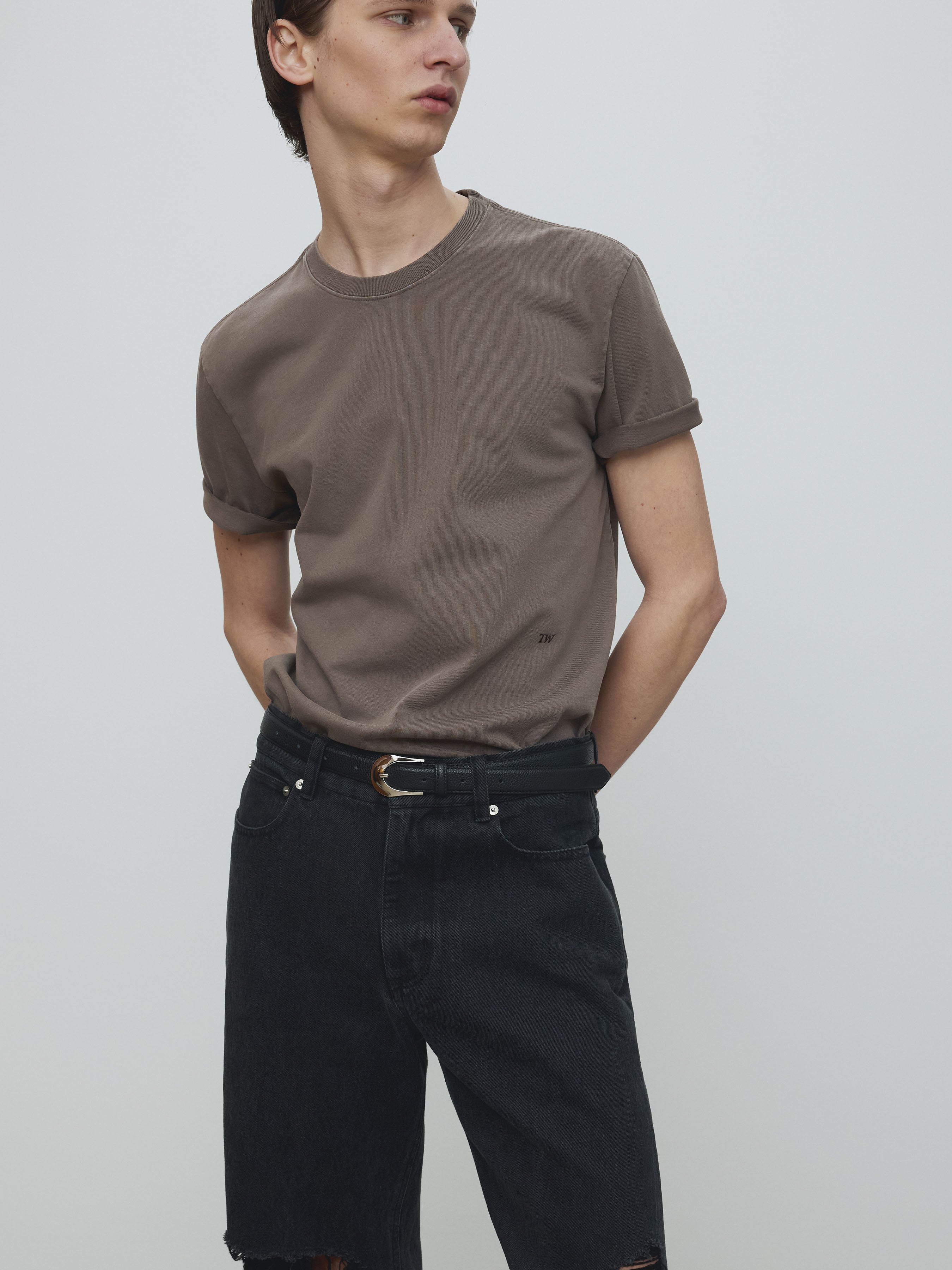 SIGNATURE GARMENT DYED T-SHIRT_ CEDAR BROWN