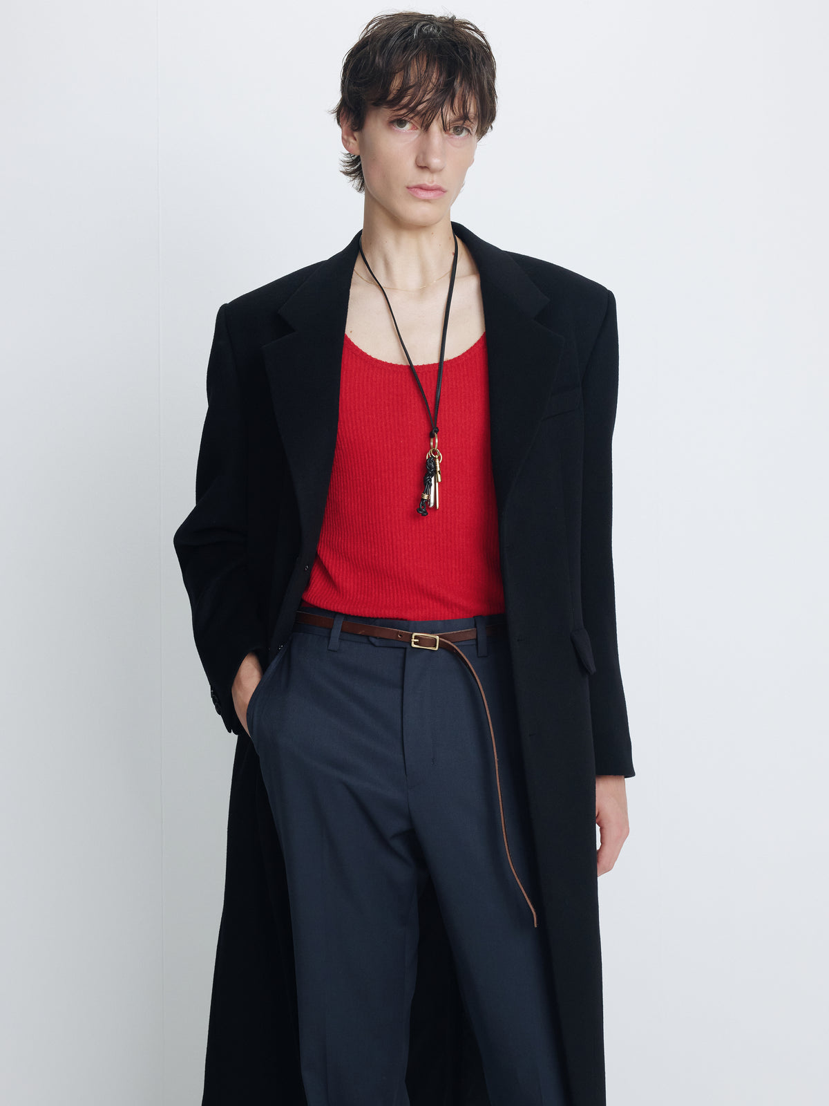 WOOL AND CASHMERE TAILORED COAT_ BLACK
