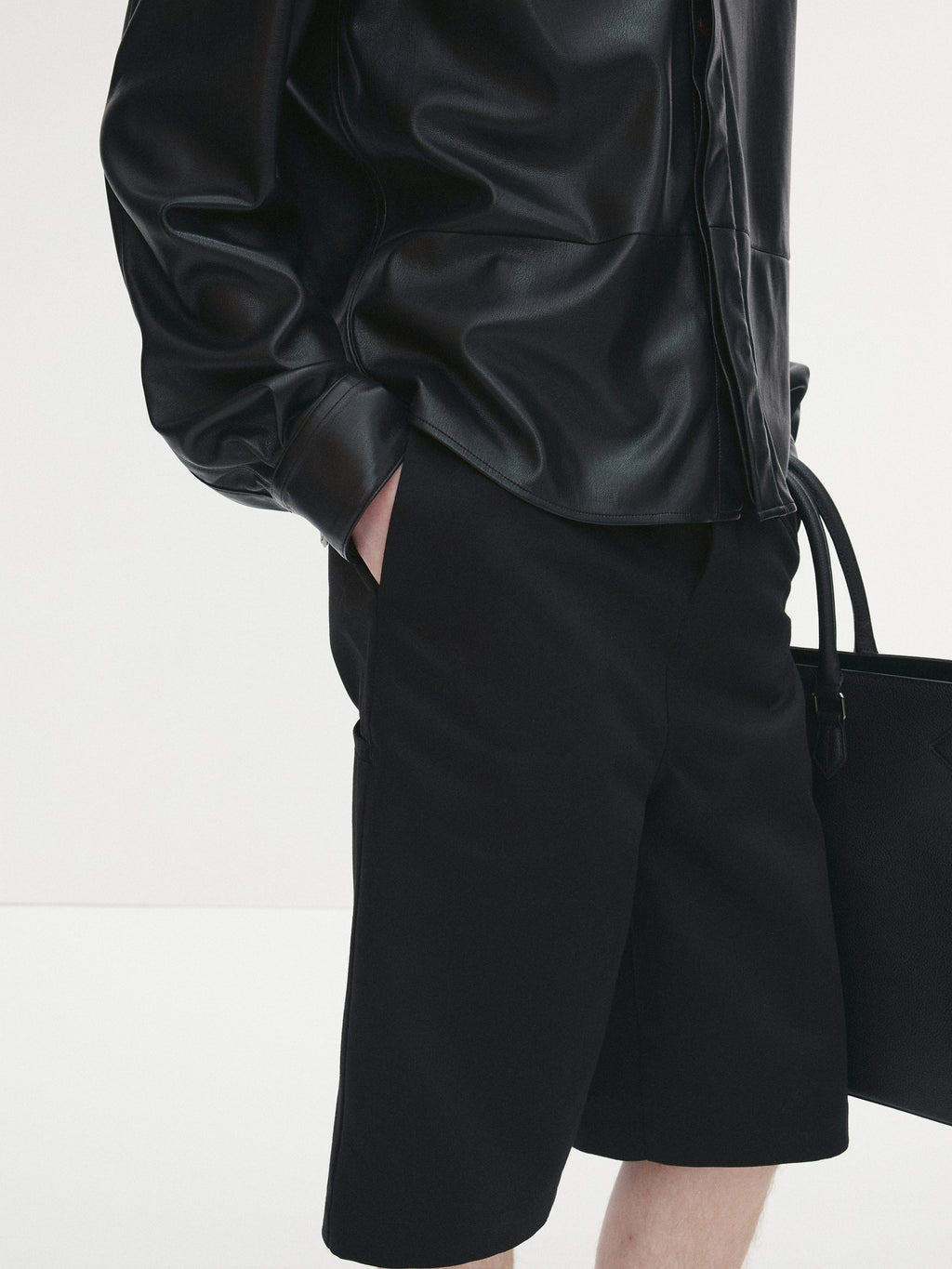 C/P BAGGY CHINO BERMUDA_ BLACK