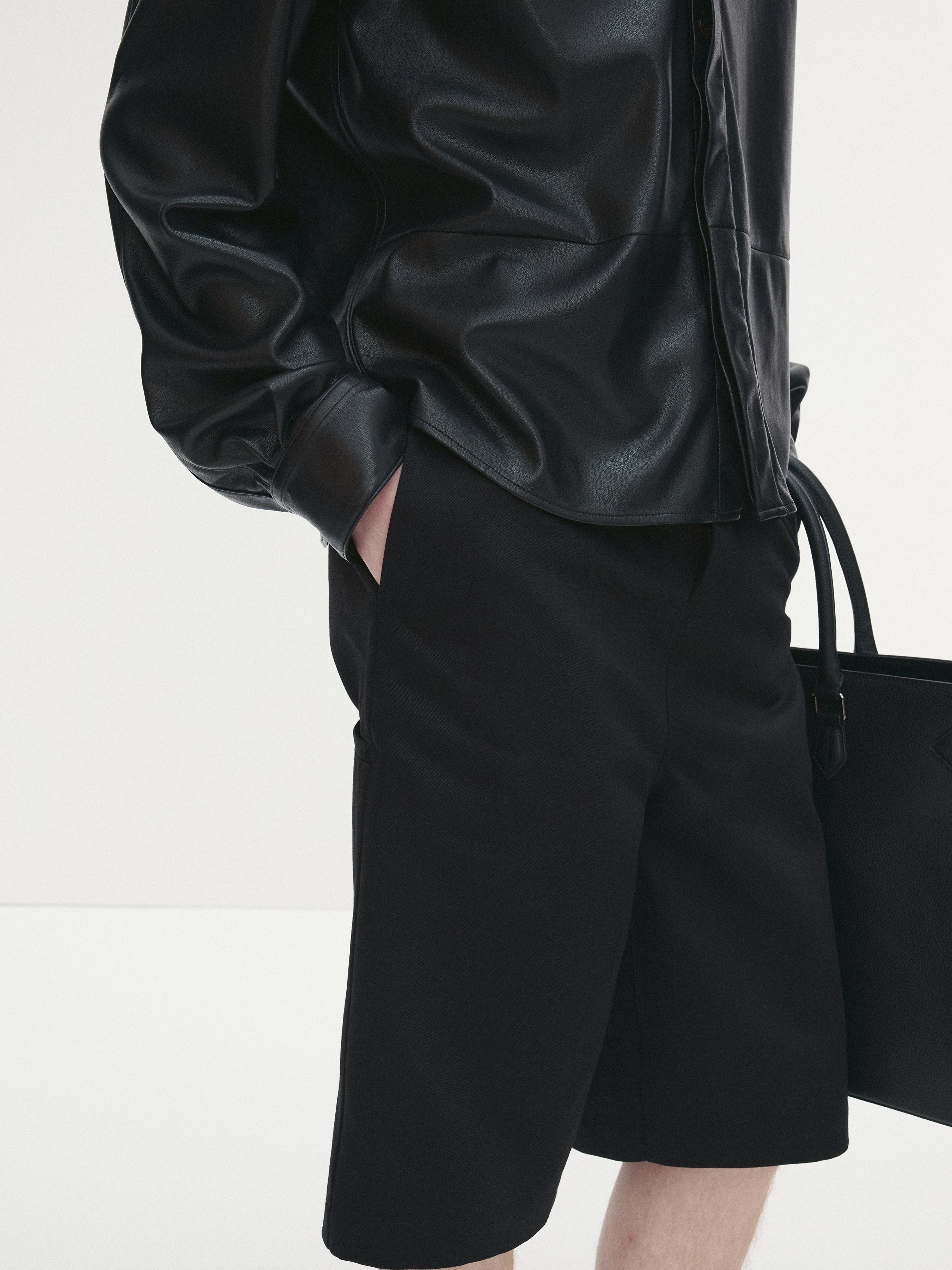 C/P BAGGY CHINO BERMUDA_ BLACK