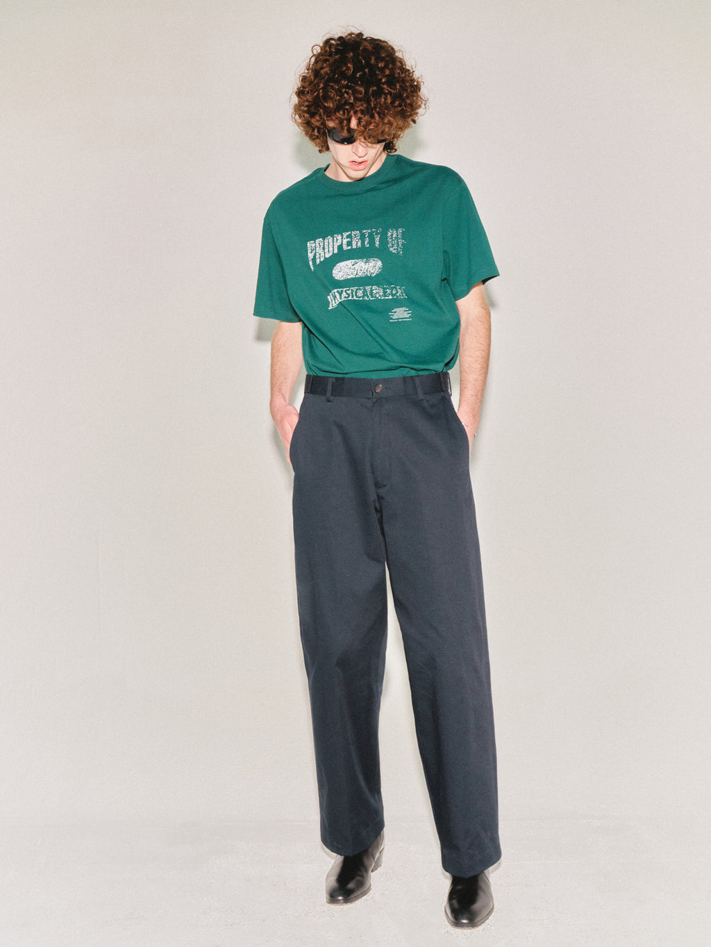 High-twist Cotton No Tuck Wide Trousers_ Navy