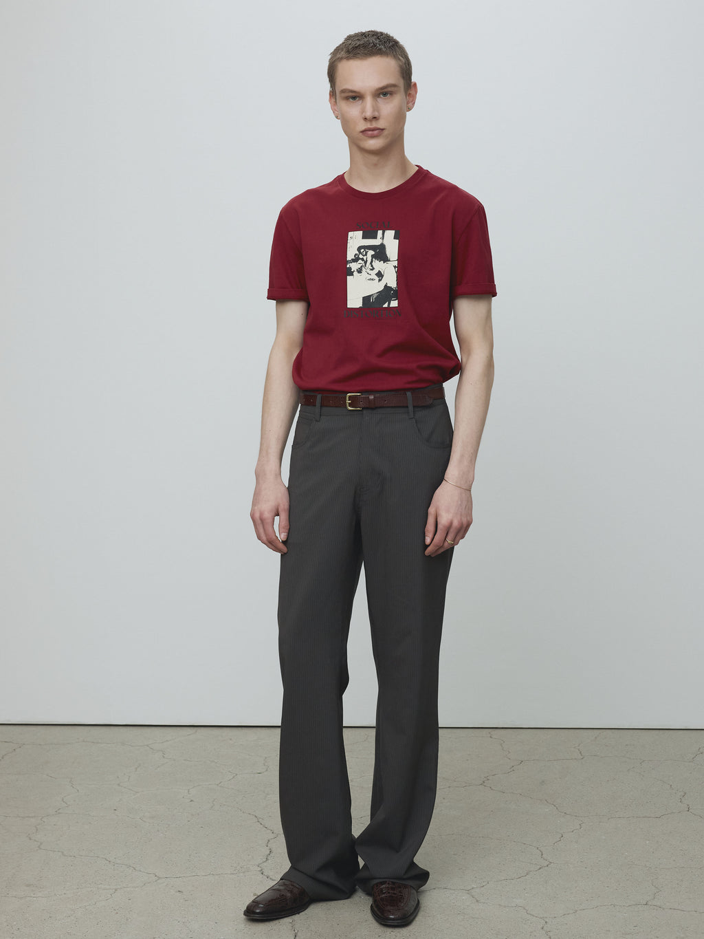 SOCIAL DISTORTION GARMENT DYED T-SHIRT_ RED PIGMENT