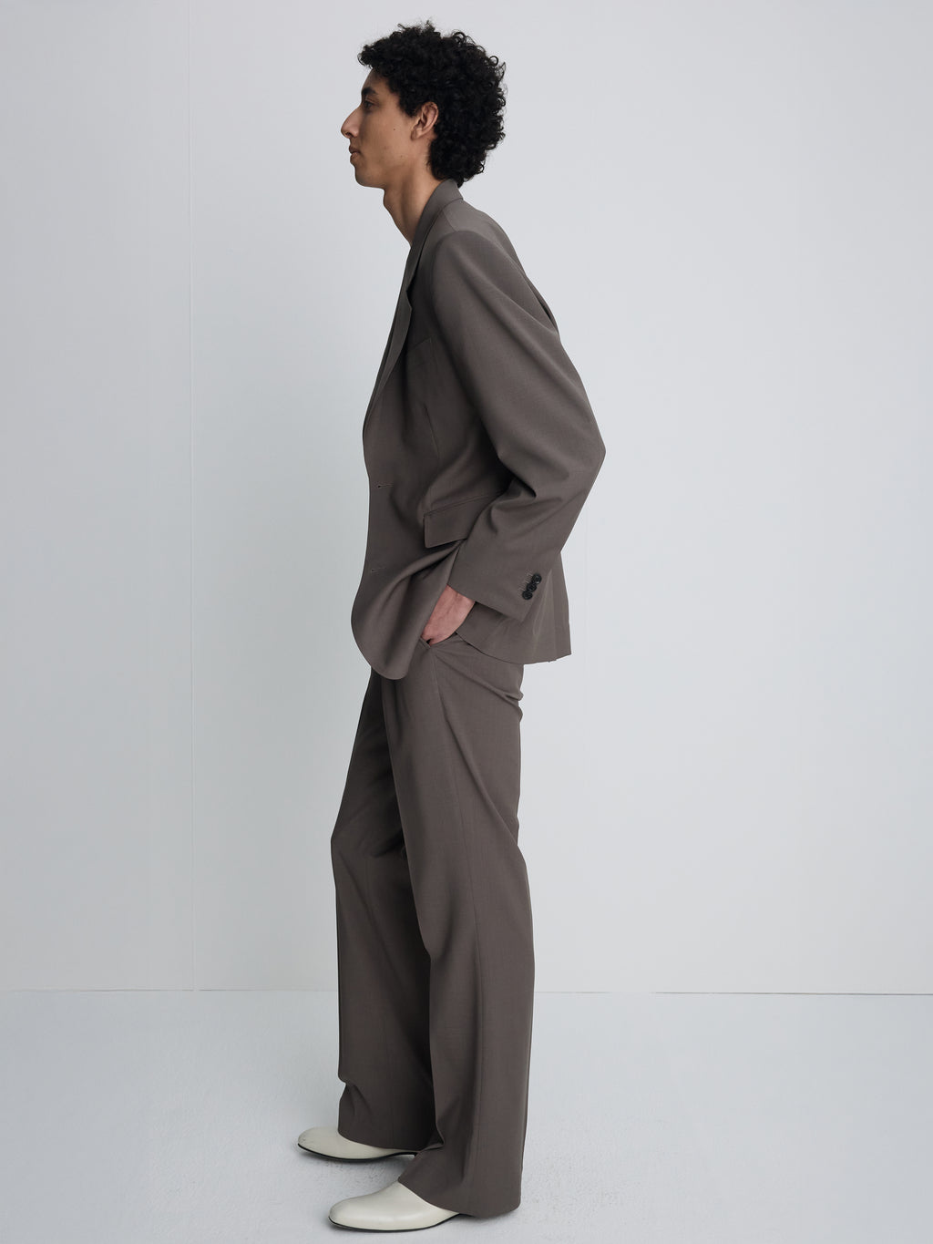 TROPICAL WOOL RELAXED BLAZER_ TAUPE