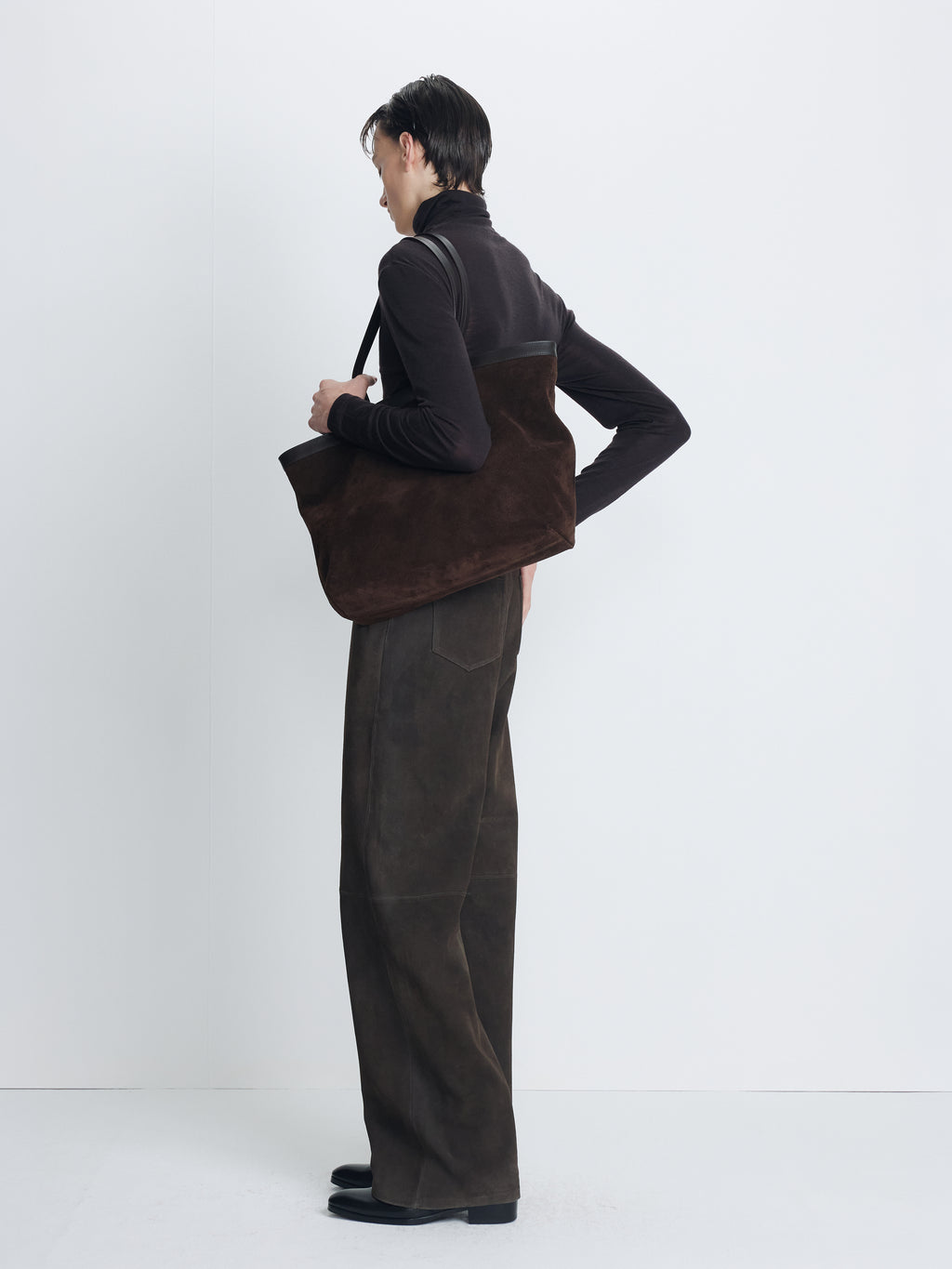 WIDE-LEG SPLIT SUEDE PANTS_ MOCHA BROWN