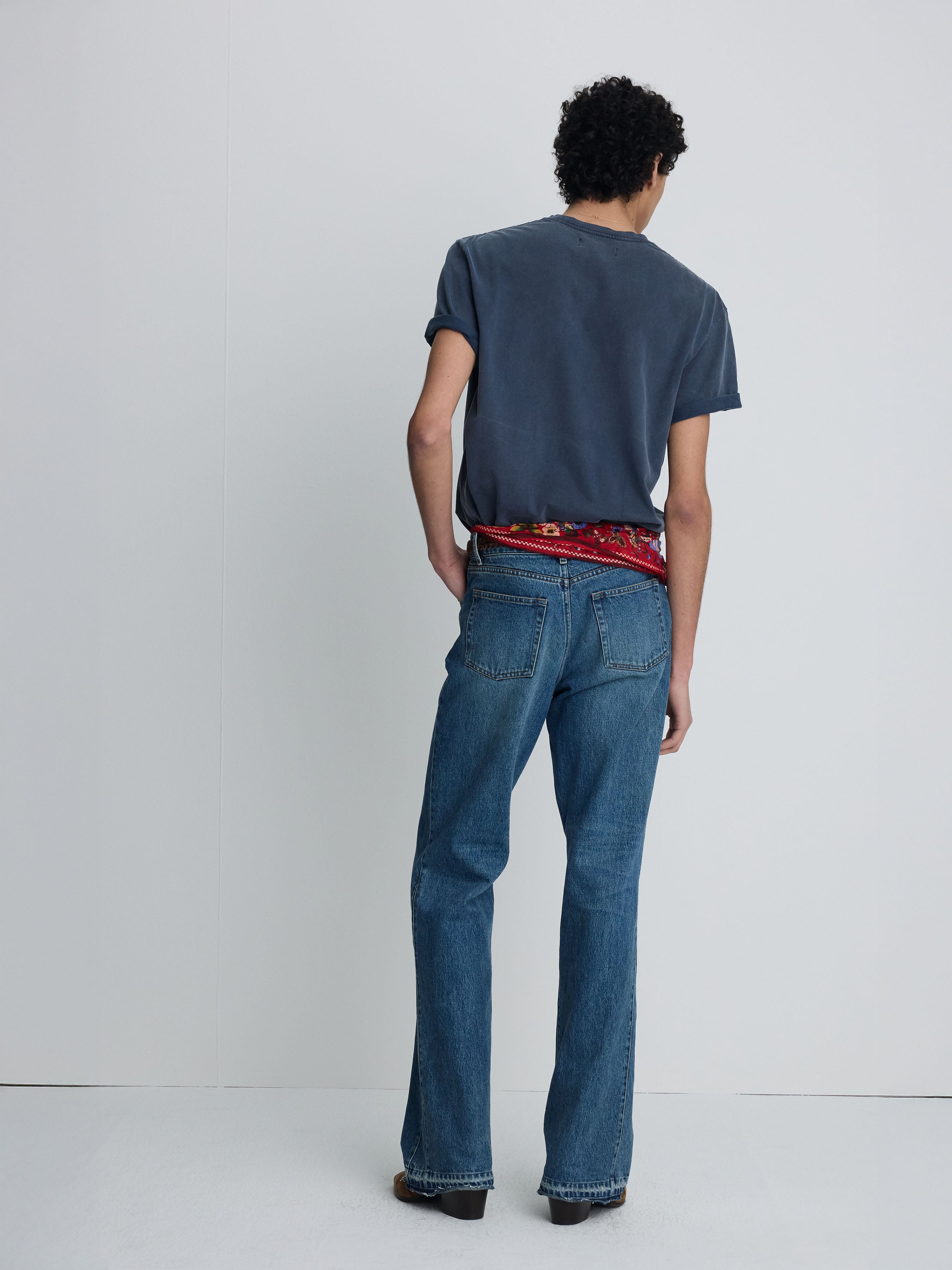 GARMENT-DYED SOUND BAR T-SHIRT_ FADED NAVY