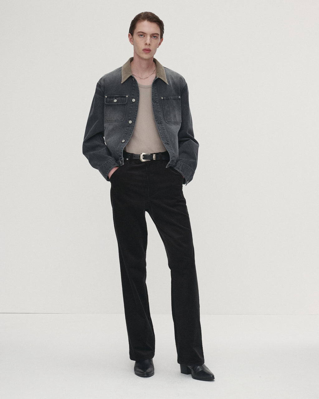 VELVET CORDUROY FLARED PANTS (JAPANESE FABRIC)_ BLACK