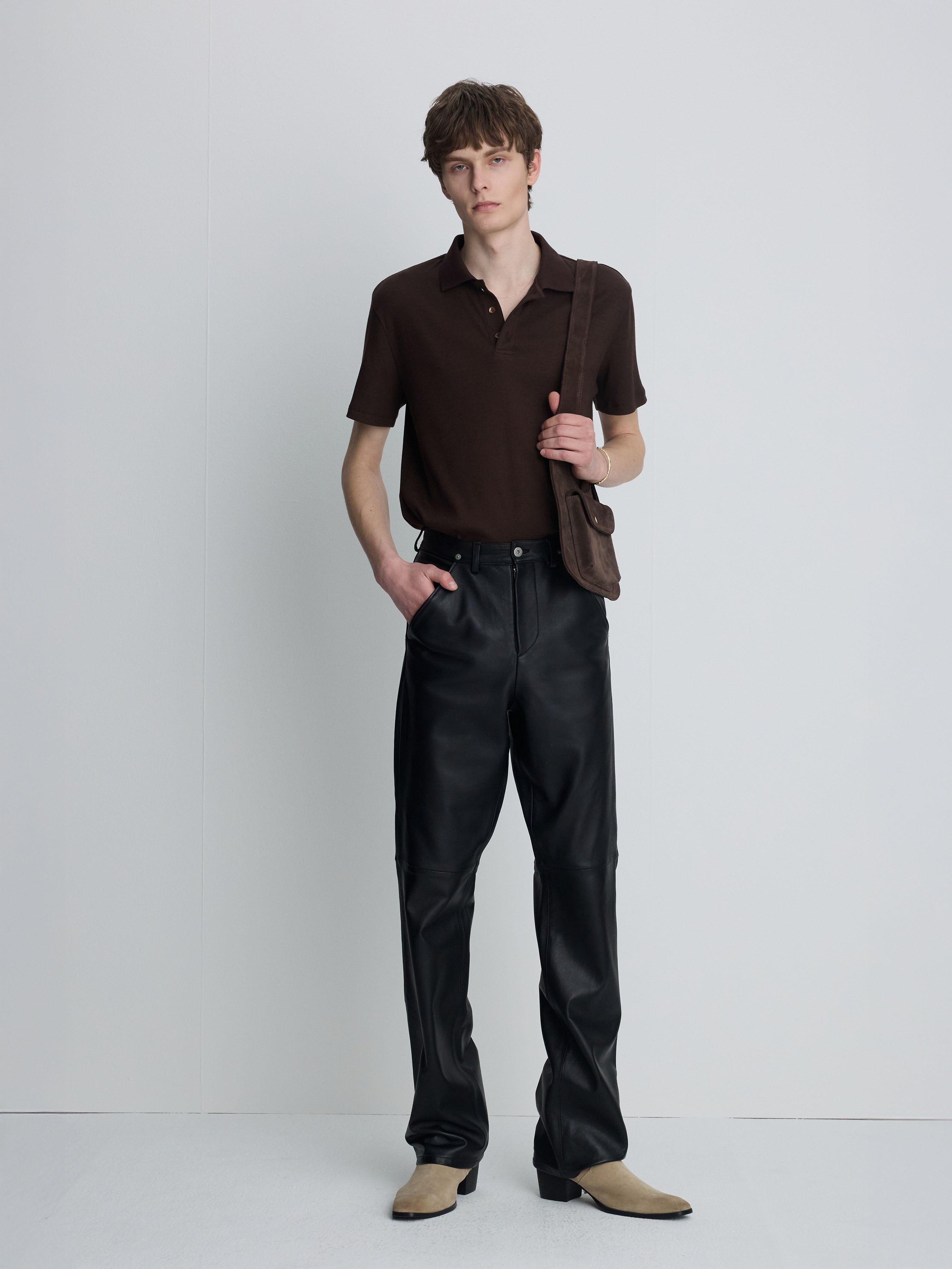 (2026/06/09 Open) SOFT RIBBED POLO SHIRT_ BROWN