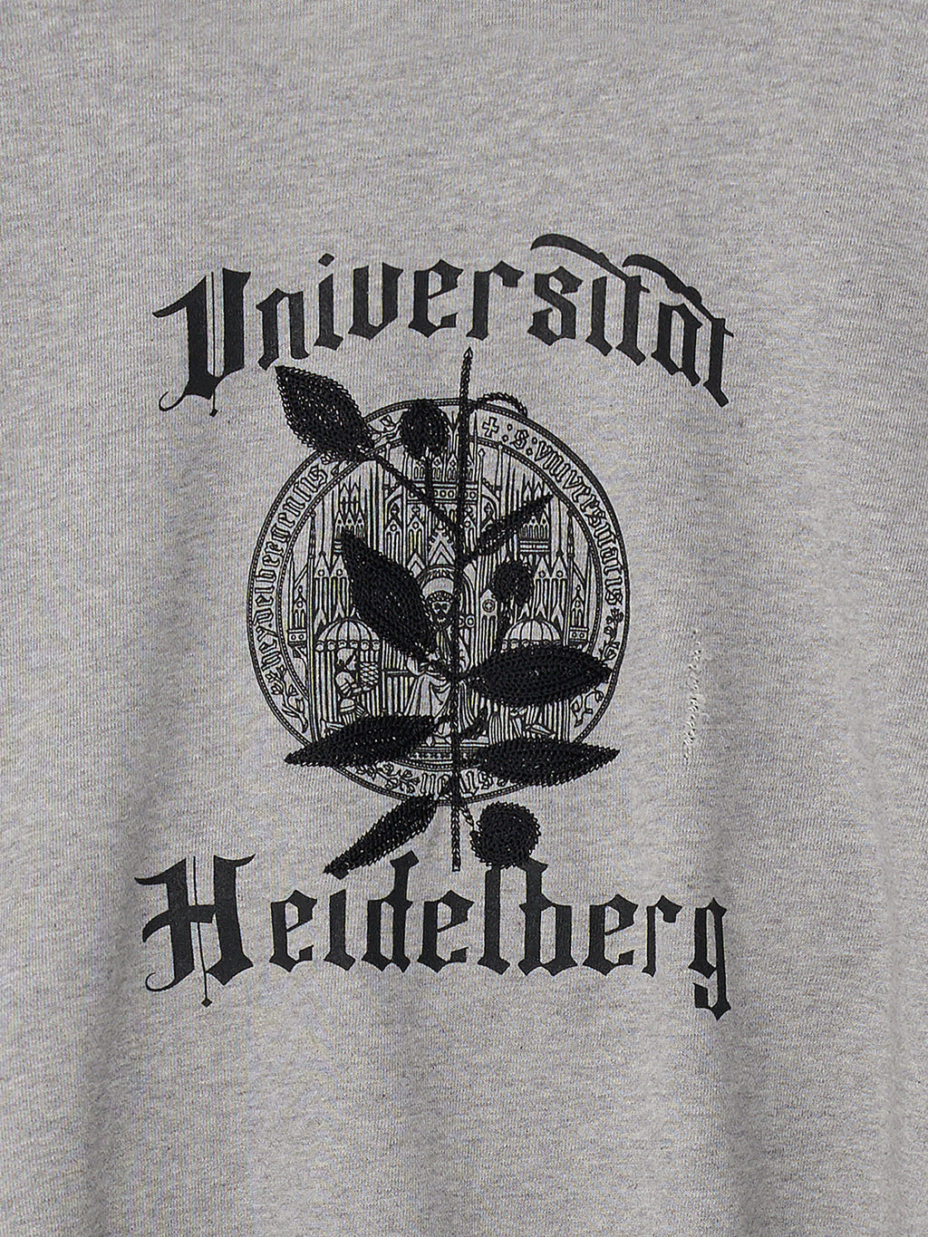 Embroidery Overlap College Sweatshirt_ Heather Grey