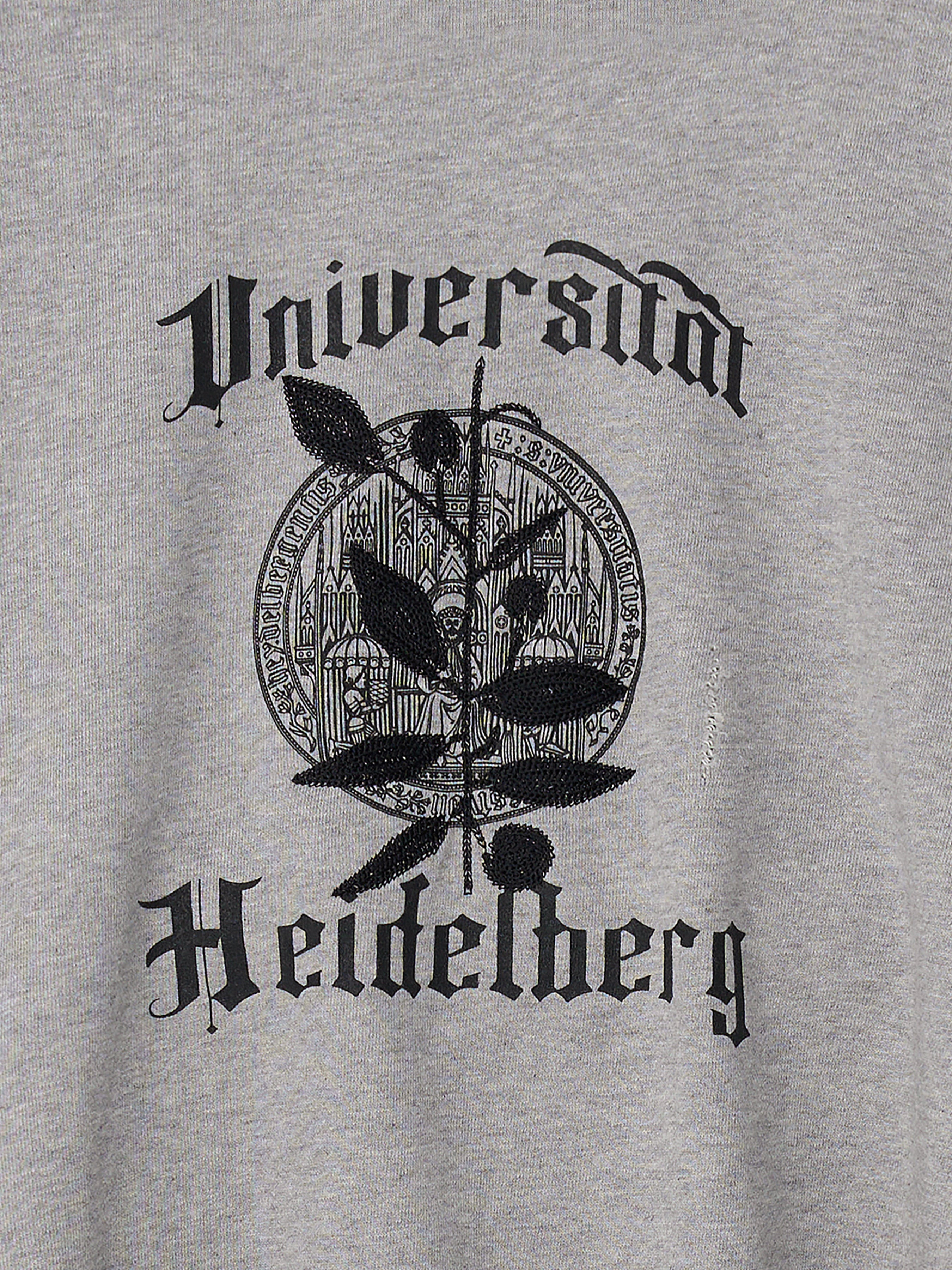 Embroidery Overlap College Sweatshirt_ Heather Grey