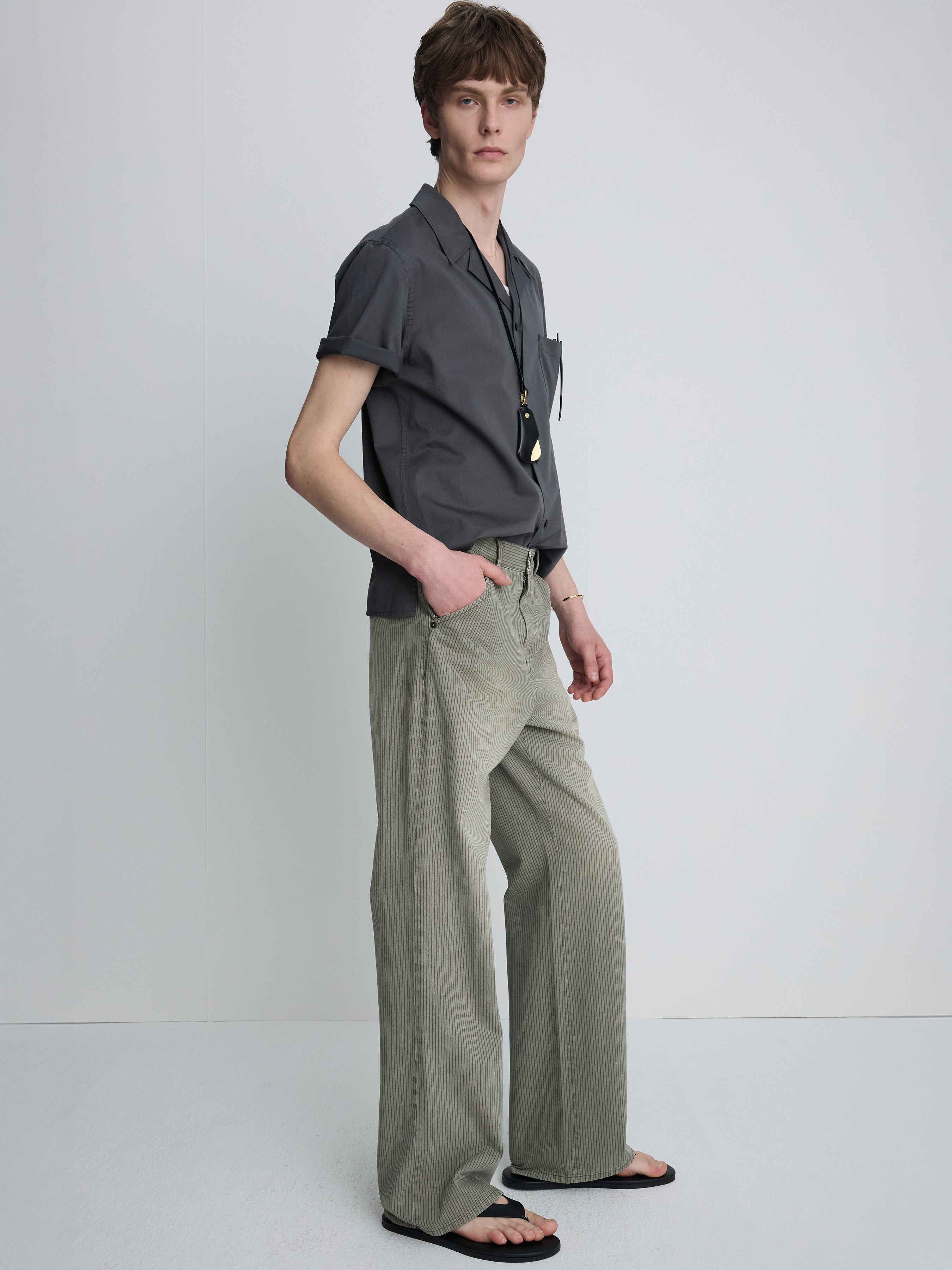 SILKY COTTON BOWLING SHIRT_ ANTHRACITE