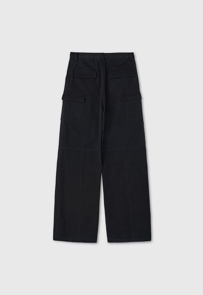 Wide-Leg Garment Washed Cargo Pants_ Faded Black