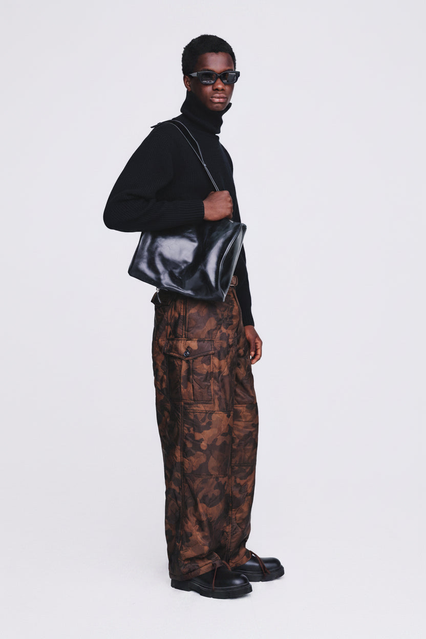 Utility Puffed Quilting Cargo Pants_ Woodland Camo