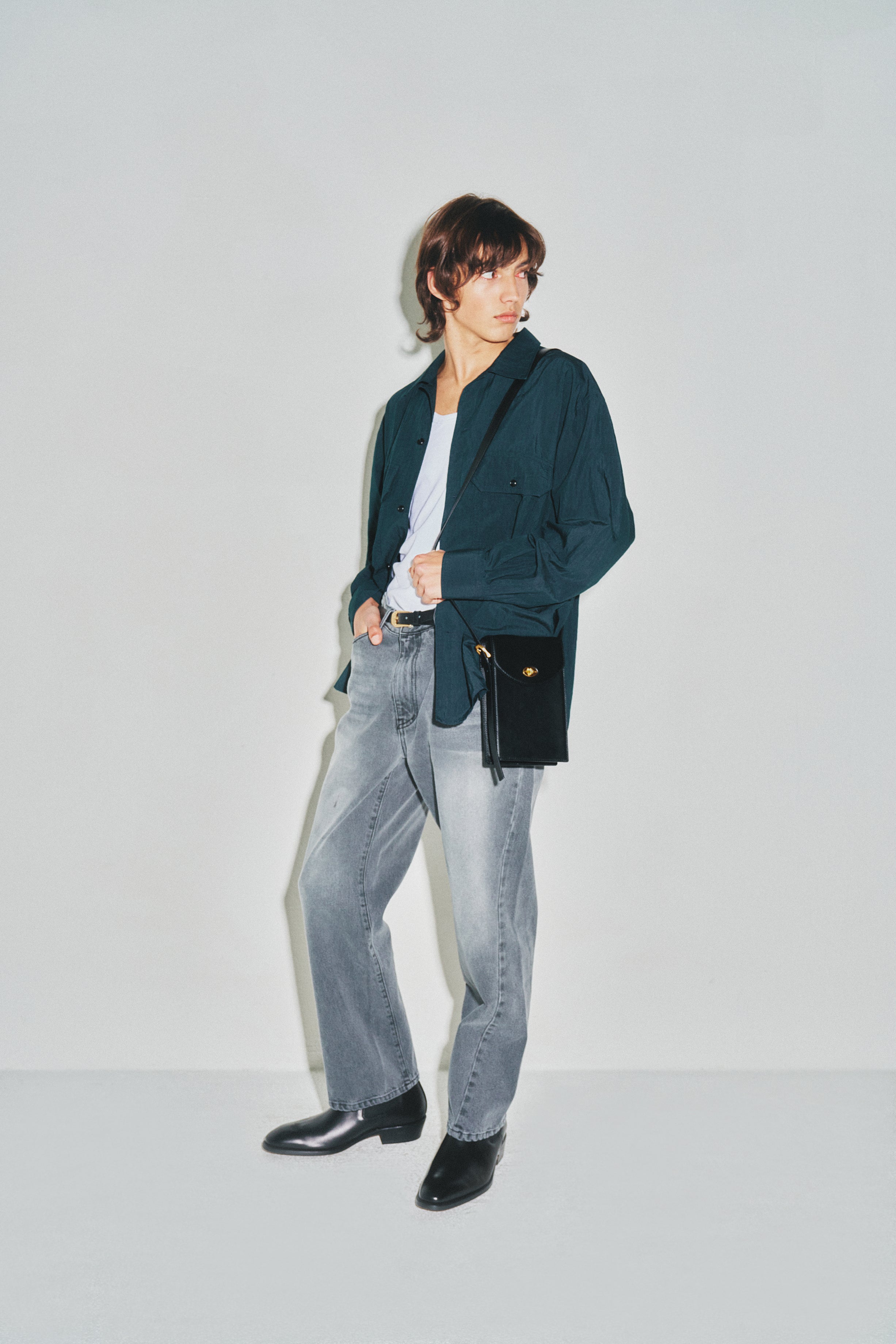 Twist-Cut Denim Jeans_ Washed Grey