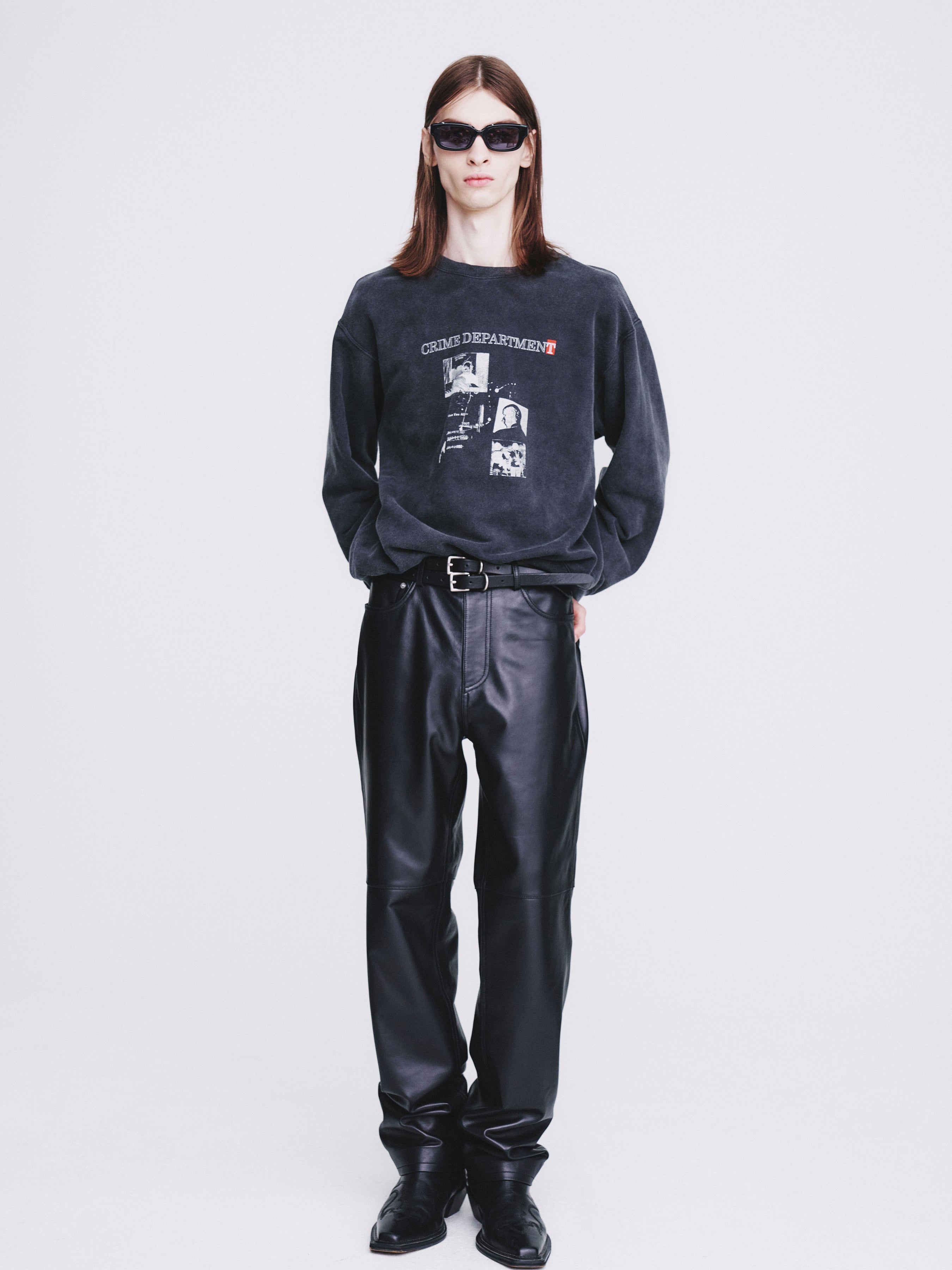 Crime Dept. Garment-dyeing Sweatshirt_ Faded Charcoal