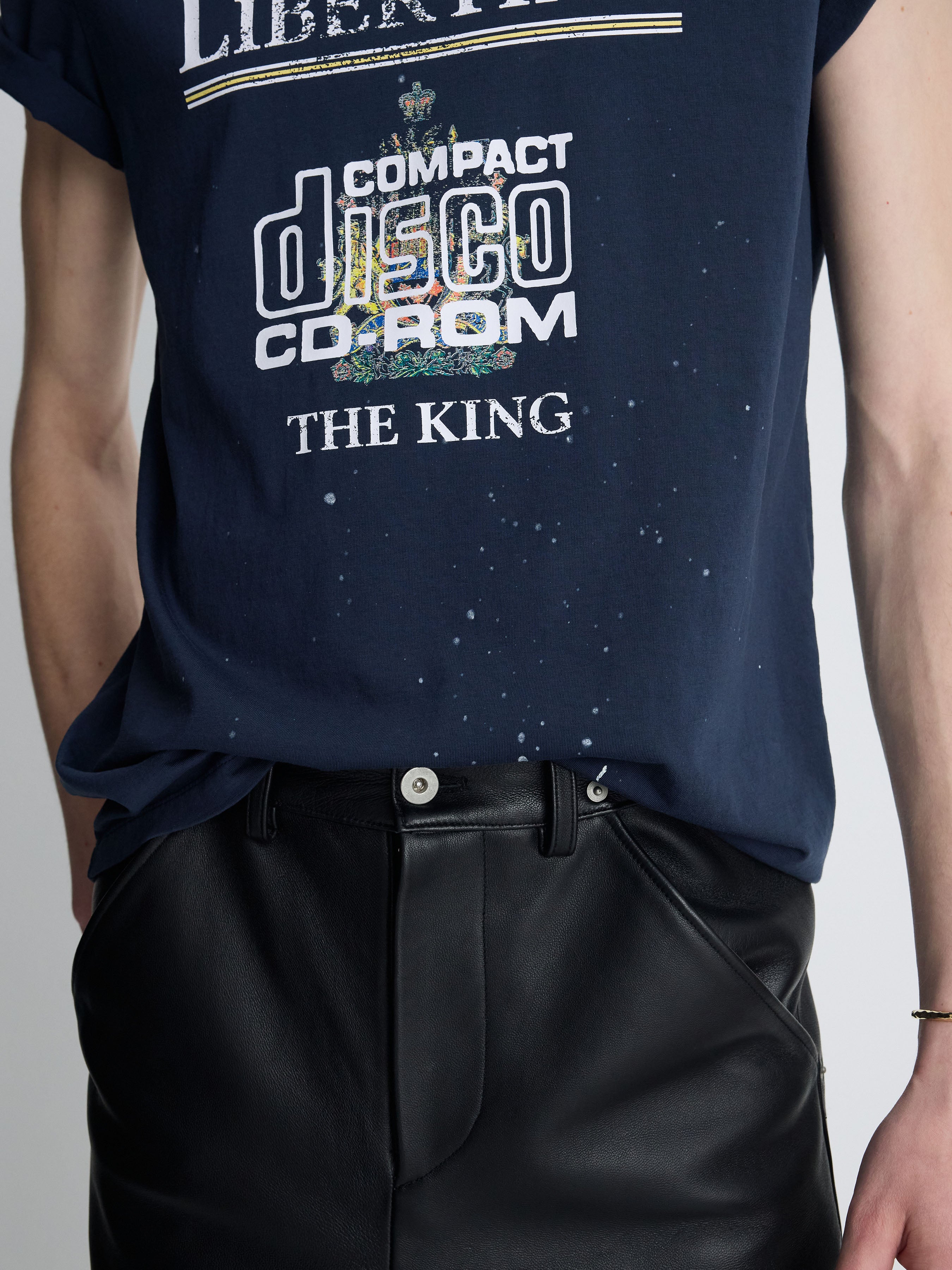 DISTRESSED LIBERTINE T-SHIRT_ NAVY