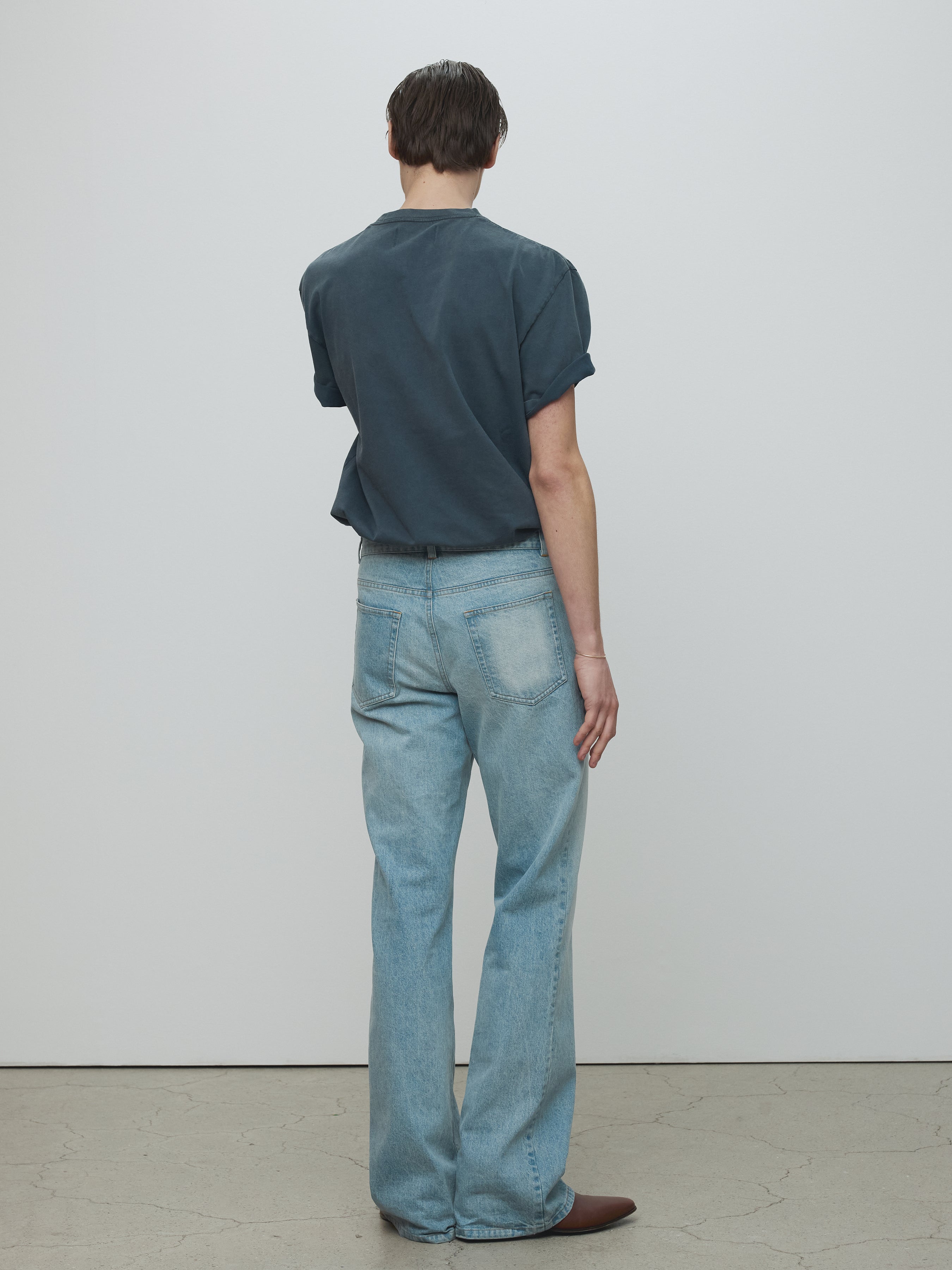 ANTI GALLERY GARMENT DYED T-SHIRT_ FADED NAVY