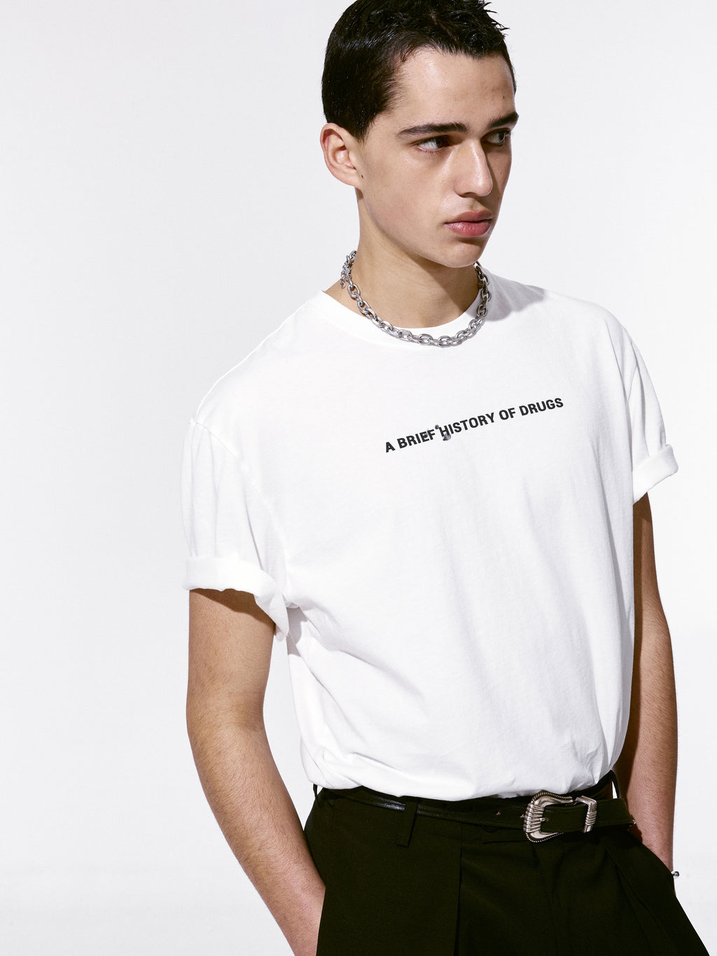 Drug Reference Washed T-shirt_ White