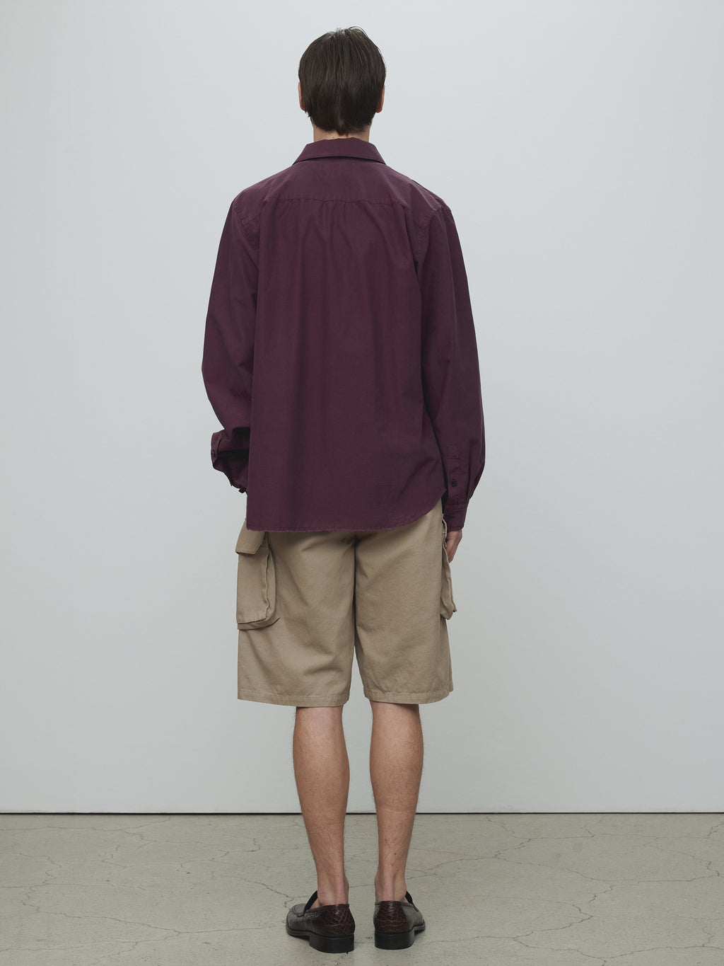 SILK COTTON GARMENT-DYED SHIRT_ FADED BURGUNDY