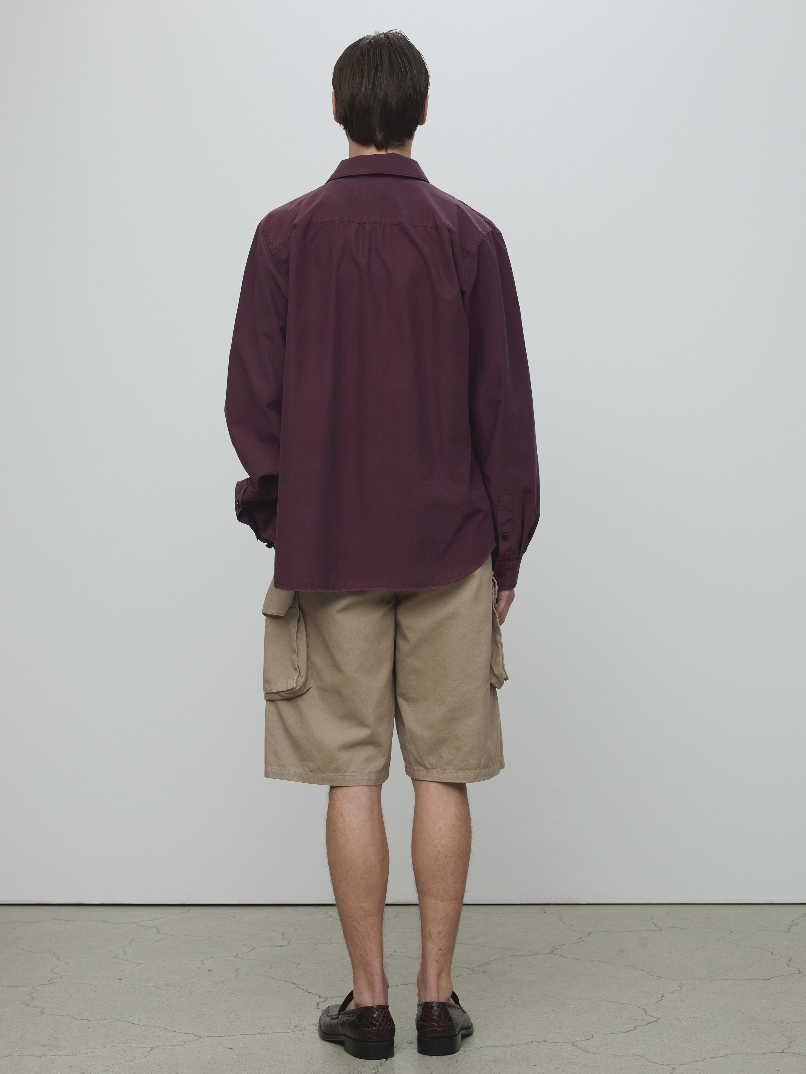 SILK COTTON GARMENT-DYED SHIRT_ FADED BURGUNDY