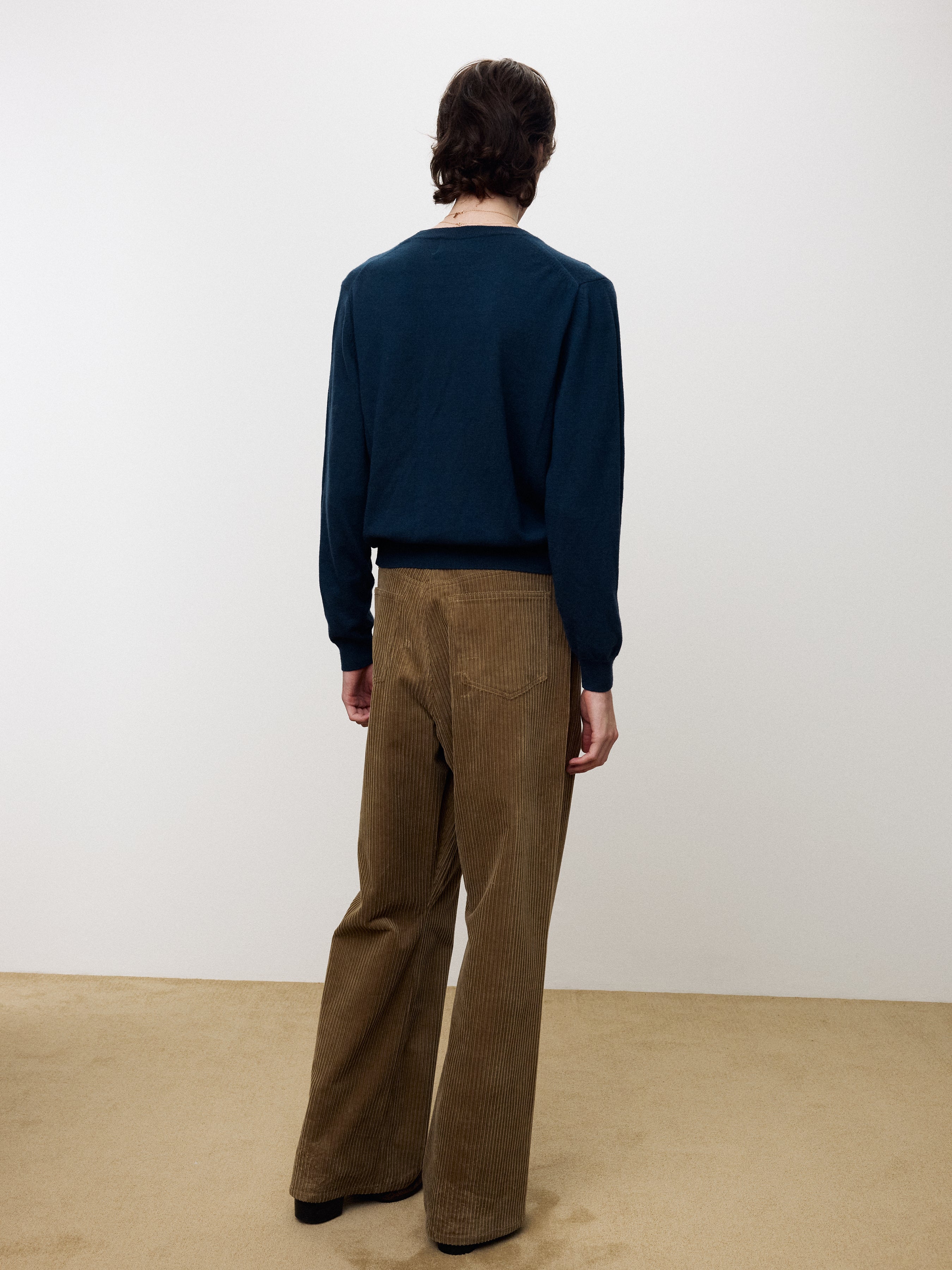 SUPER FINE MERINO WOOL KNIT CARDIGAN_ DARK BLUE