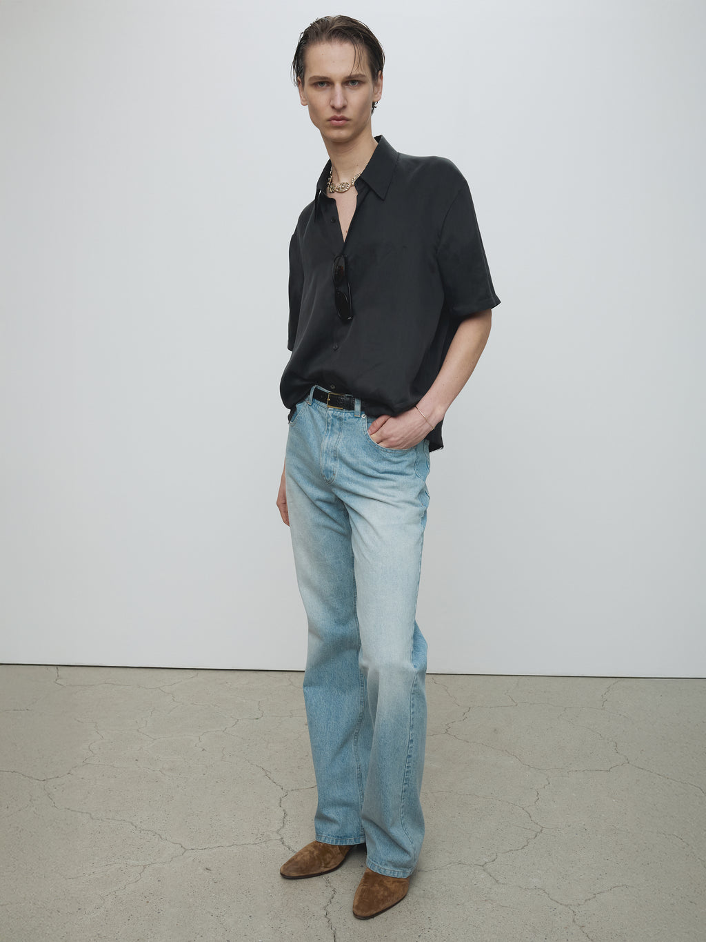 FLUID CUPRO SHIRT (JAPANESE FABRIC)_ CARBON