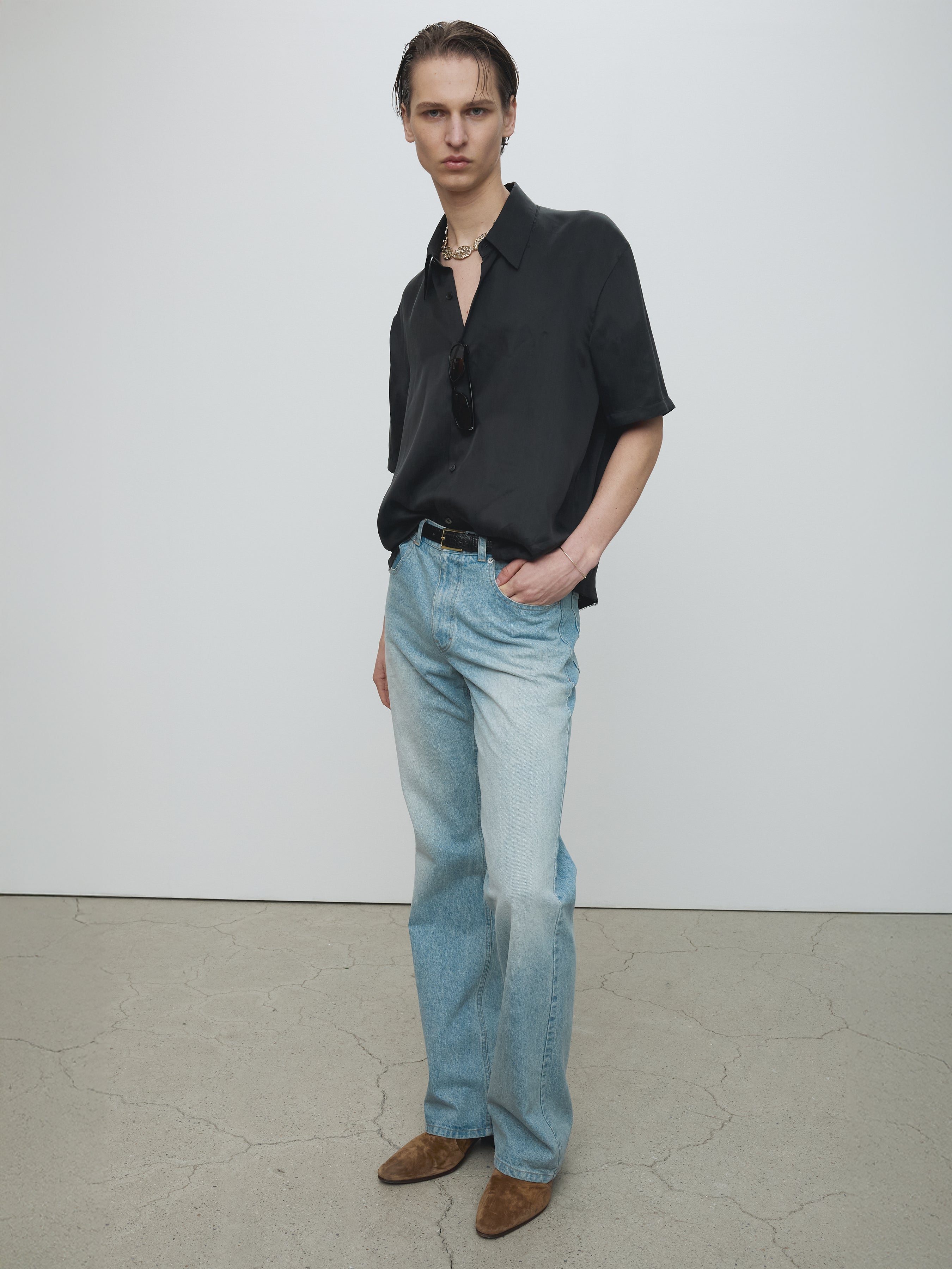 FLUID CUPRO SHIRT (JAPANESE FABRIC)_ CARBON