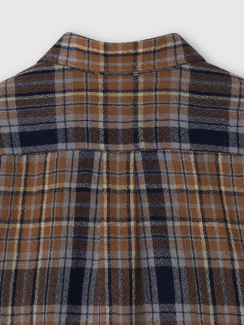 Light Wool Single Pocket Check Shirt_ Camel